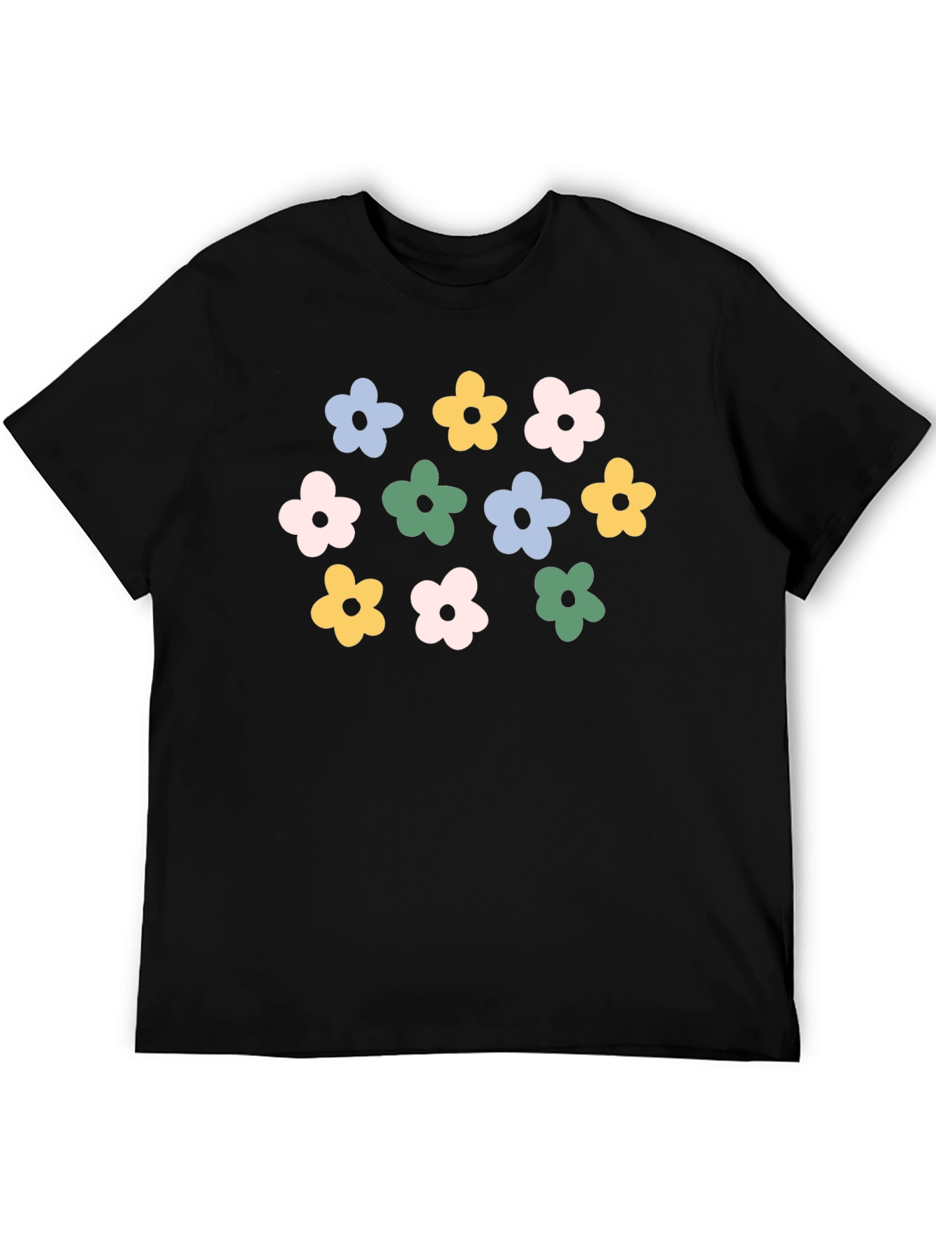 Black Floral Graphic Print Black T-Shirt view 5