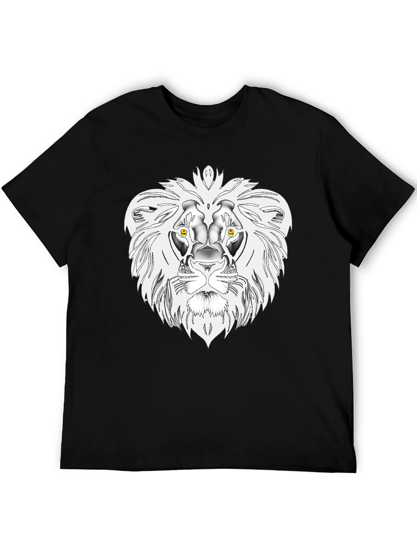 Black Lion Head Graphic Tee - Bold Black T-Shirt view 5