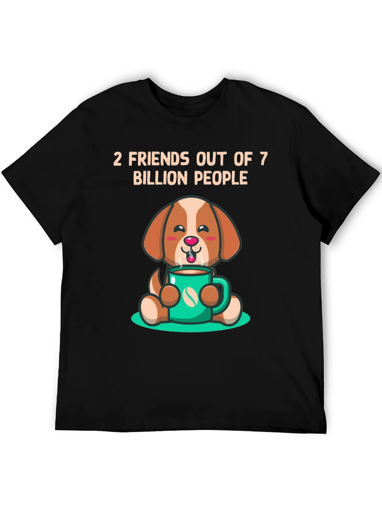Black Dog Lover T-Shirt: 2 Friends Out of 7 Billion view 5