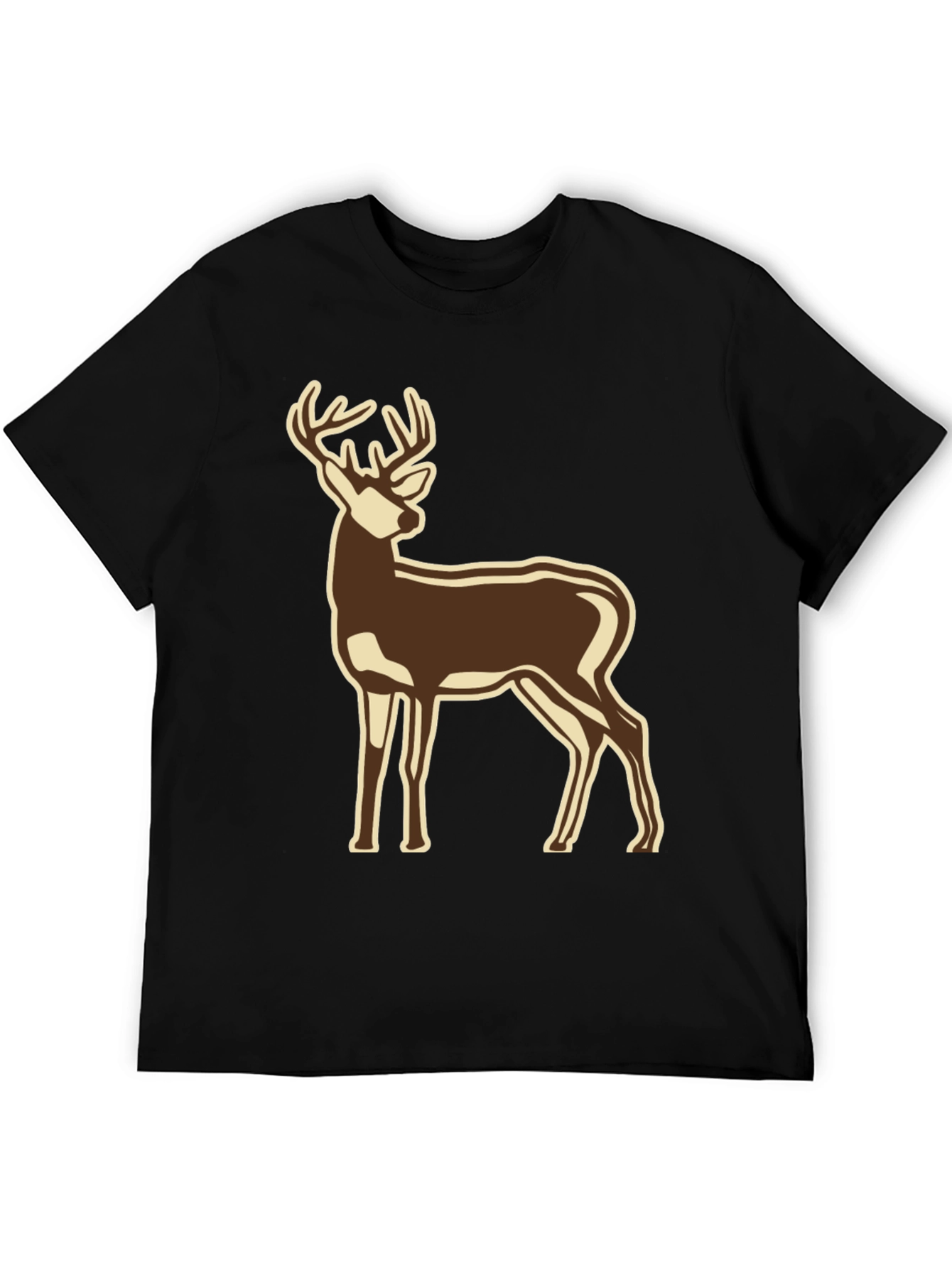 Black Deer Graphic Black T-Shirt view 5