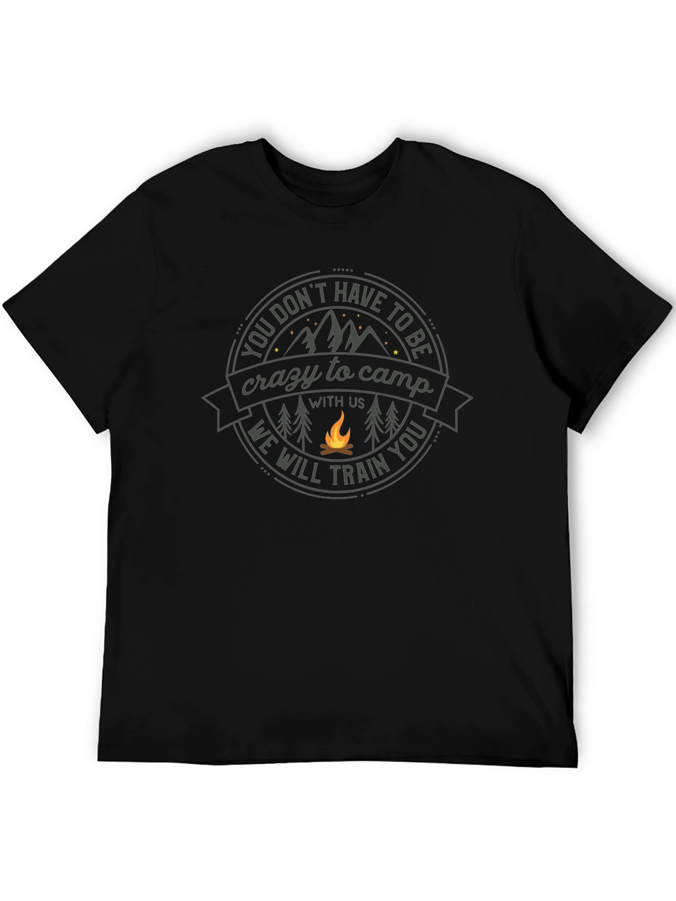Black Funny Camping T-Shirt - You Don't Have to Be Crazy to Camp view 5