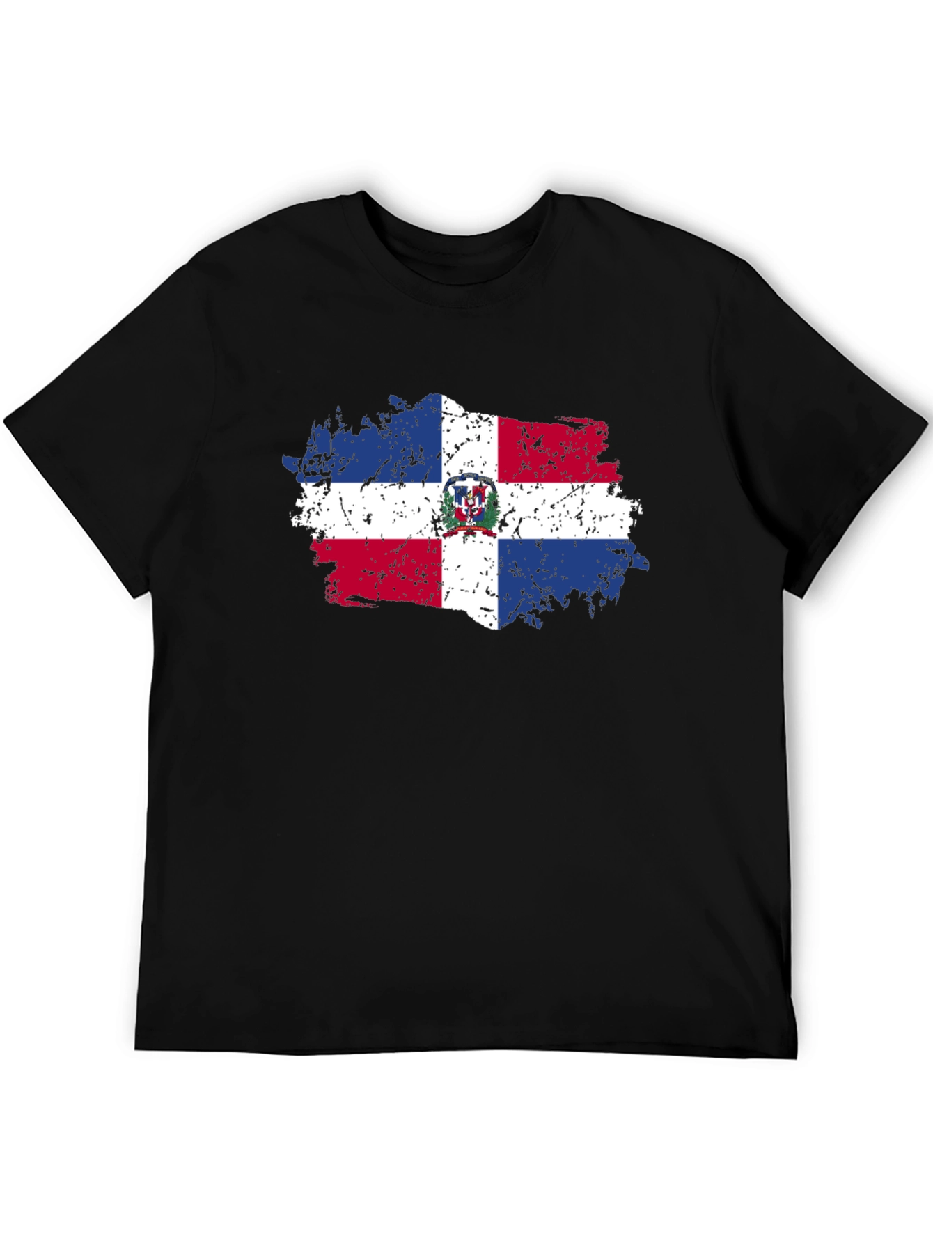 Black Dominican Republic Flag T-Shirt view 5