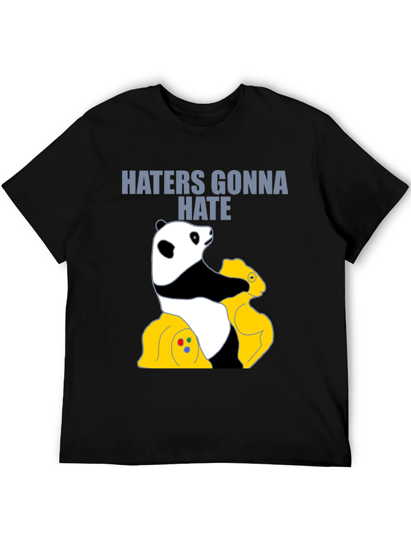 Black Haters Gonna Hate Panda T-Shirt - Gamer Style view 5