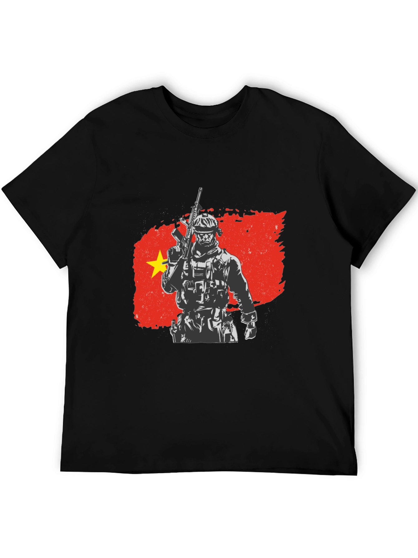 Black Vietnam Soldier Graphic Tee - Black view 5