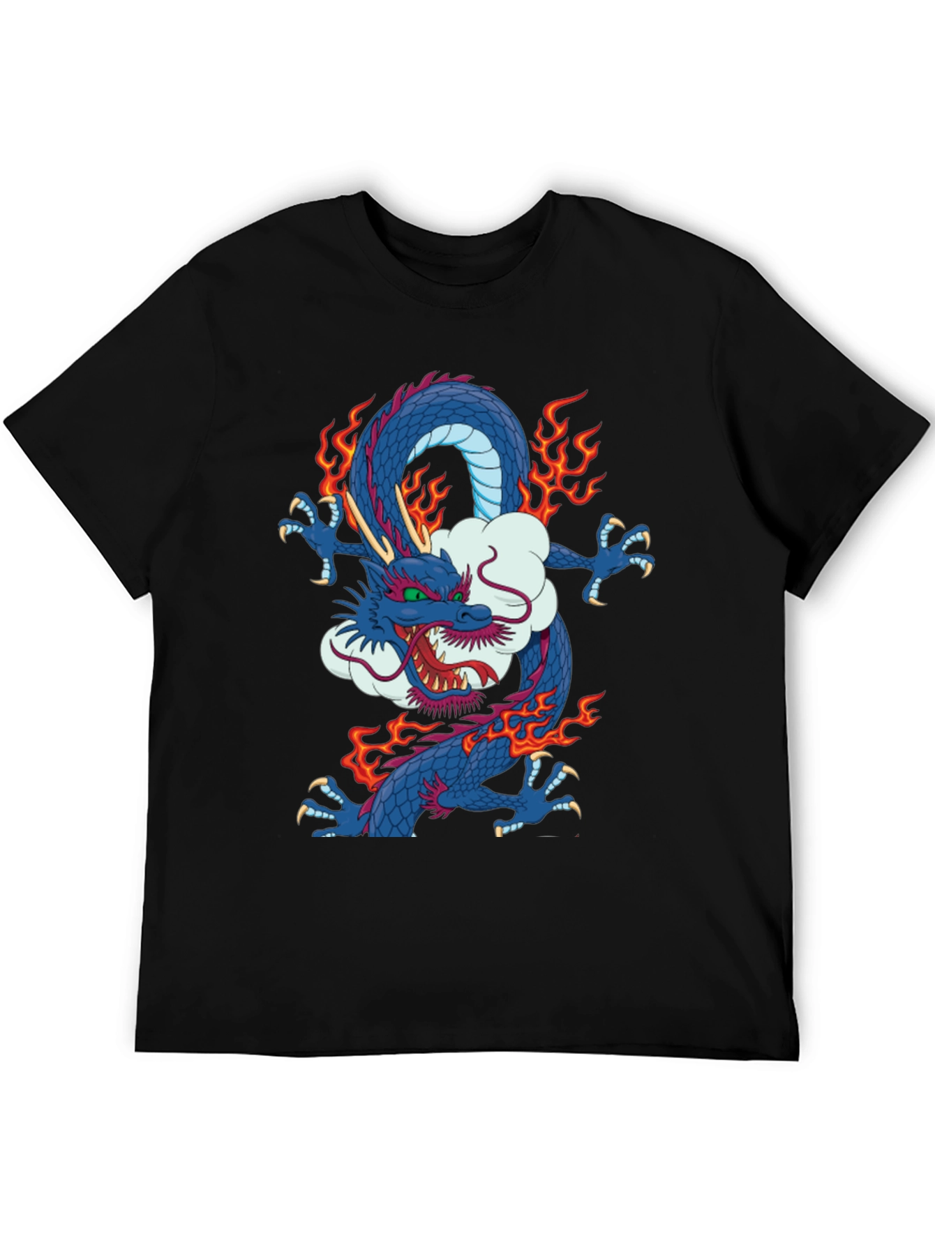 Black Dragon Graphic Print Crew Neck T-Shirt view 5