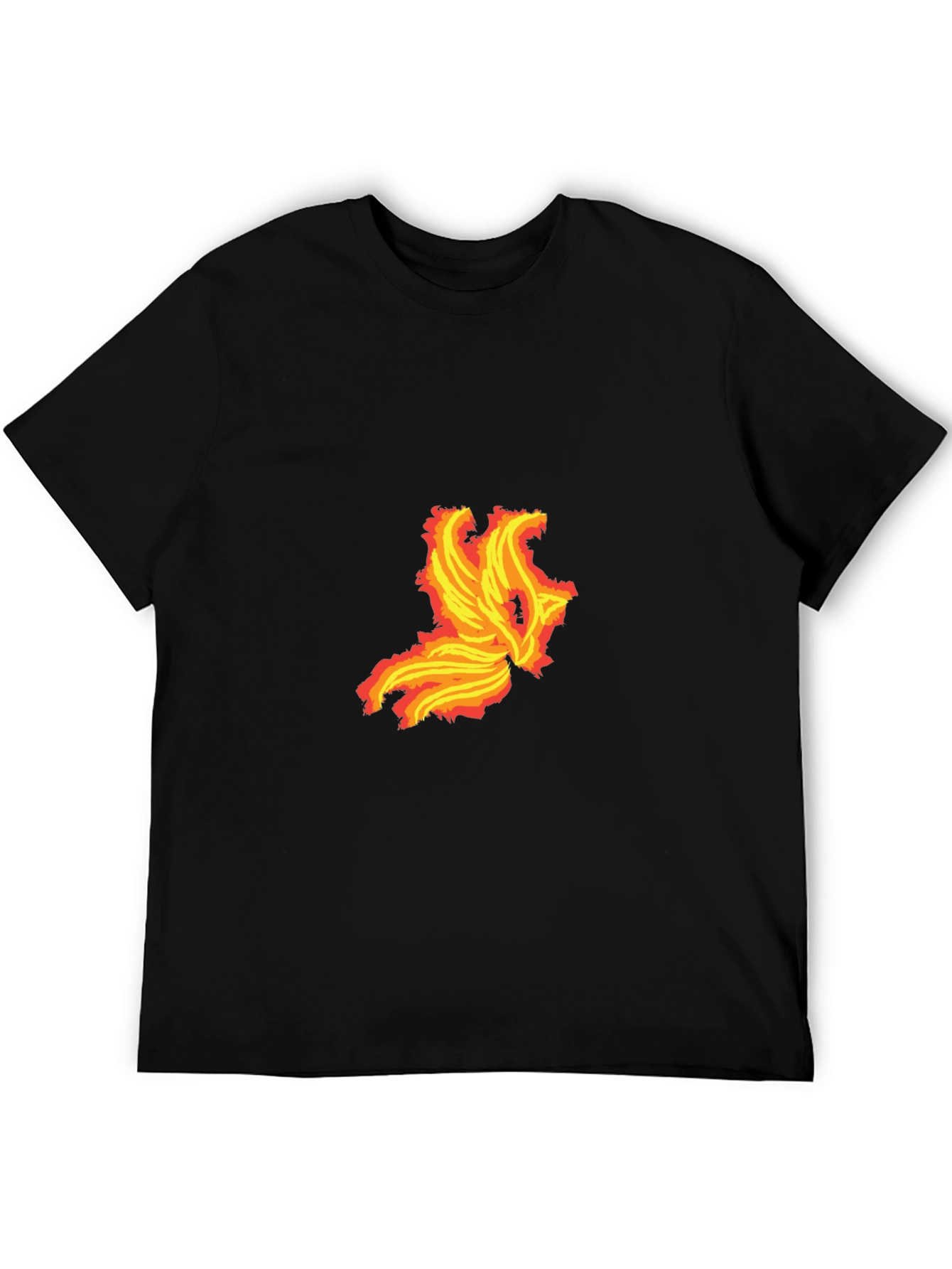 Black Fiery Phoenix Graphic Tee - Bold Black T-Shirt view 5
