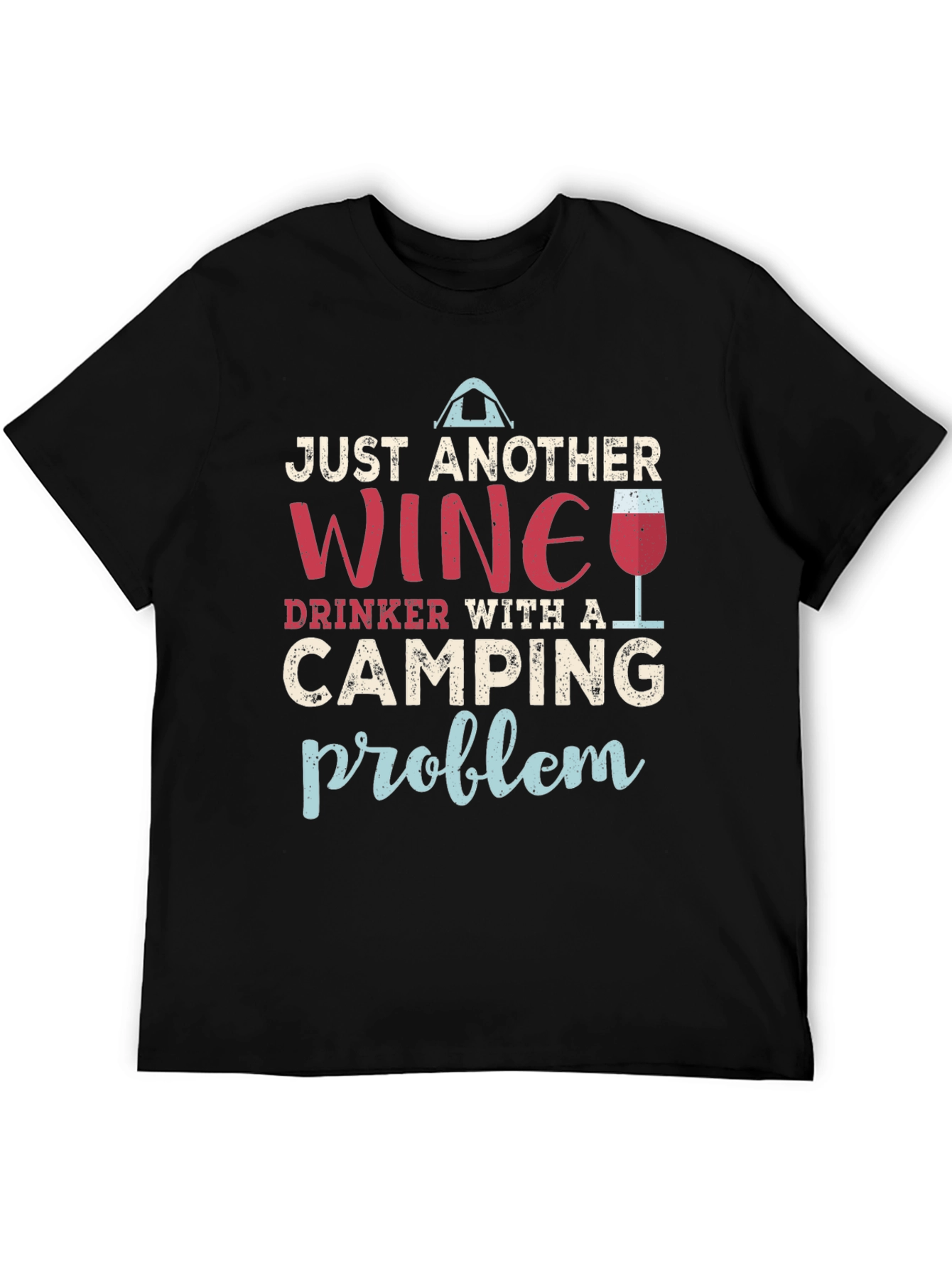Black Wine and Camping Graphic T-Shirt view 5