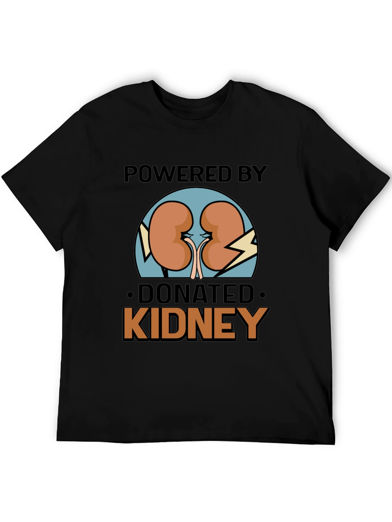 Black Powered by Donated Kidney Black T-Shirt  view 5
