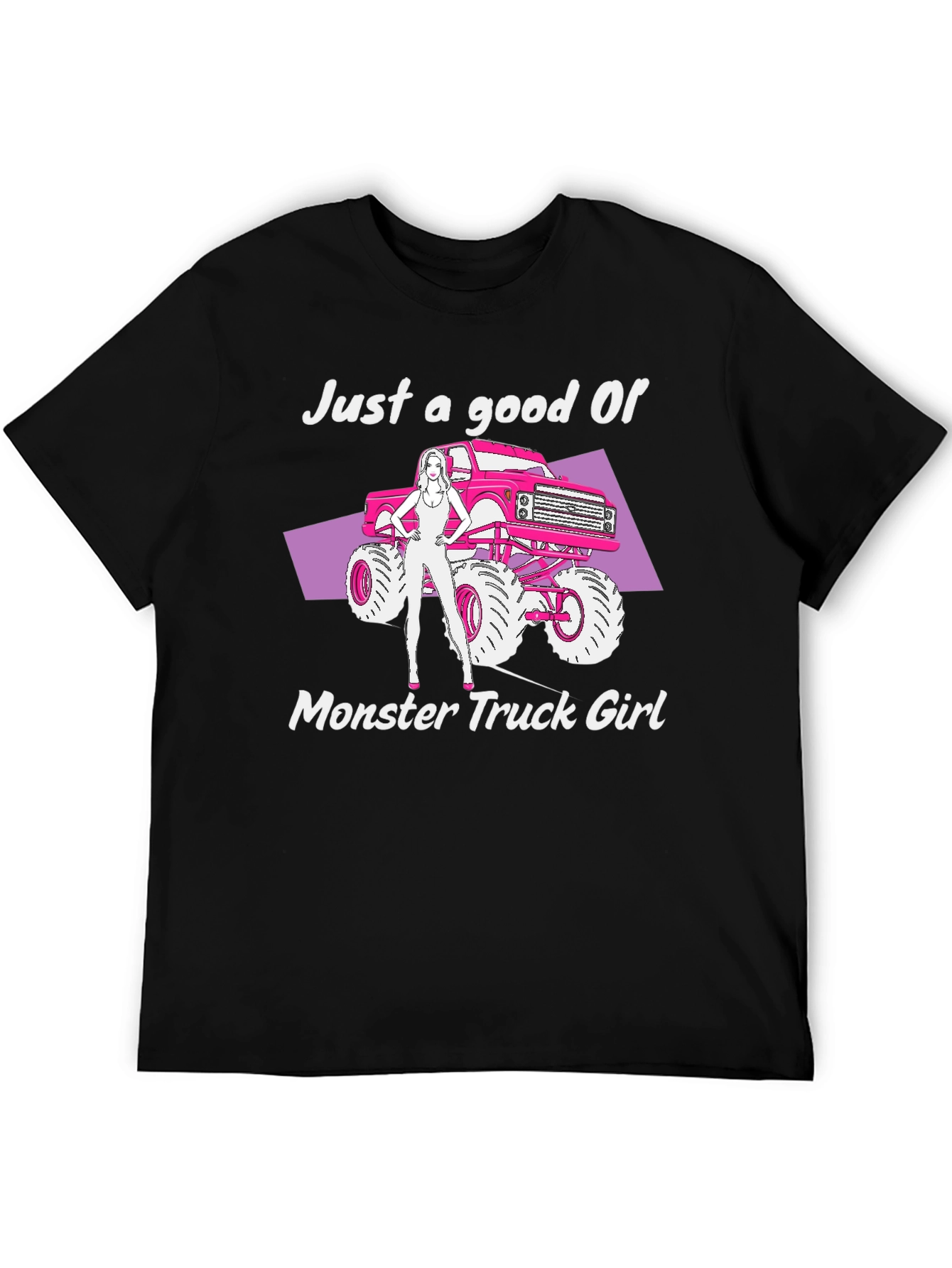 Black Monster Truck Girl Graphic Tee - Black view 5
