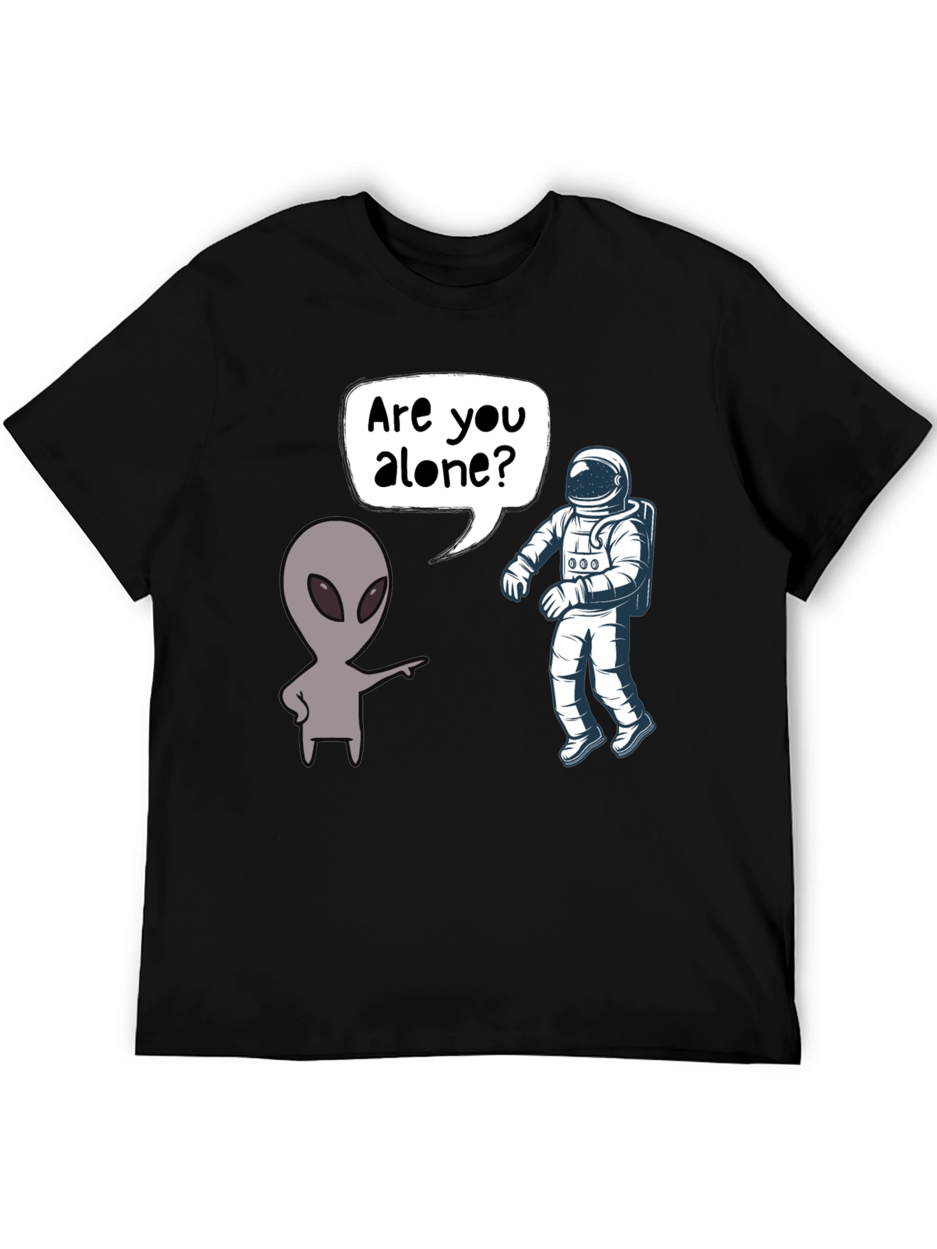 Black Alien & Astronaut T-Shirt - Are You Alone? view 5