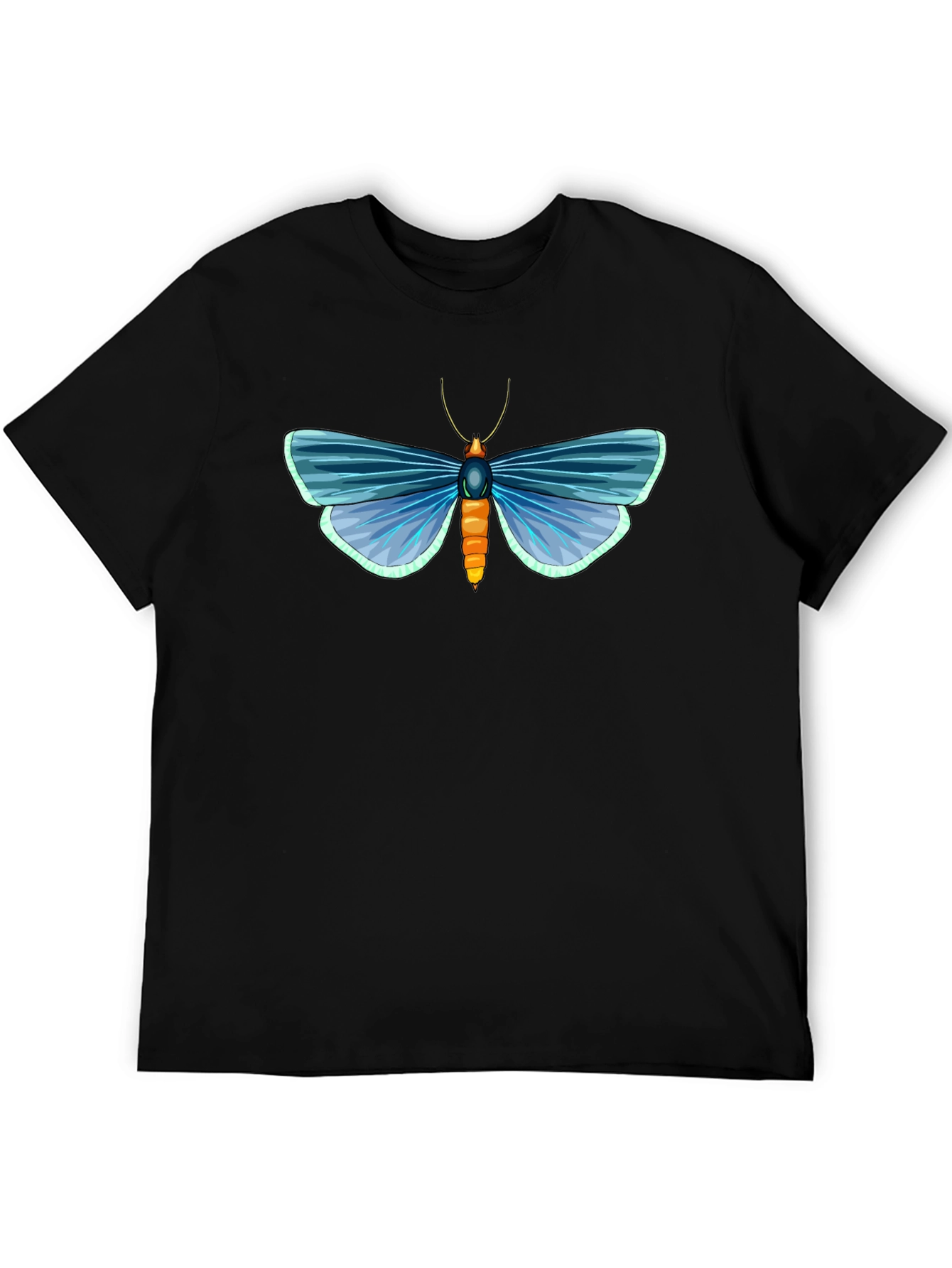 Black Moth Graphic T-Shirt - Black Cotton Tee view 5
