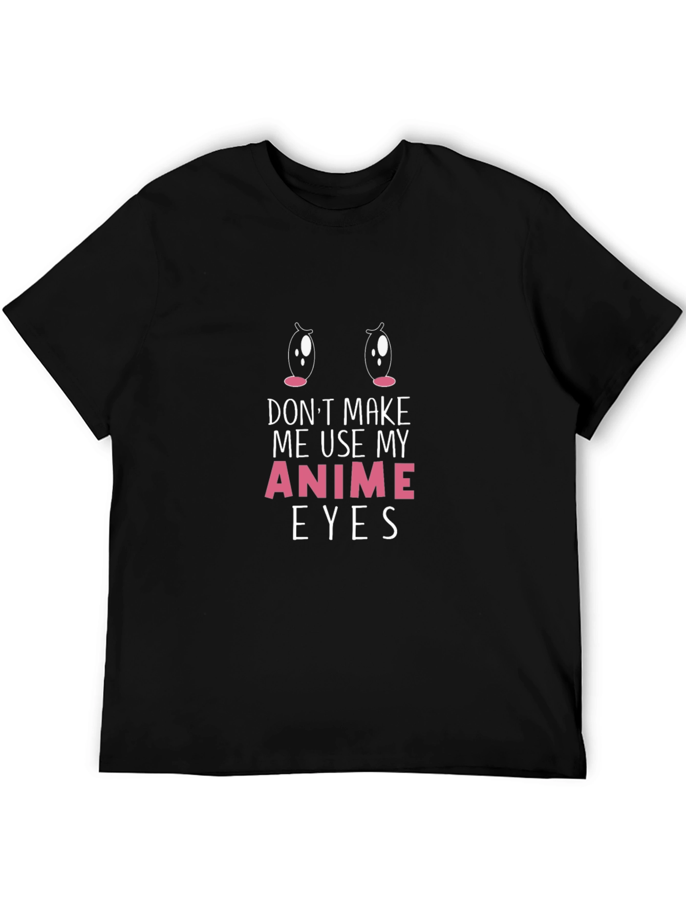 Black Anime Eyes Graphic Tee - Soft Cotton T-Shirt view 5