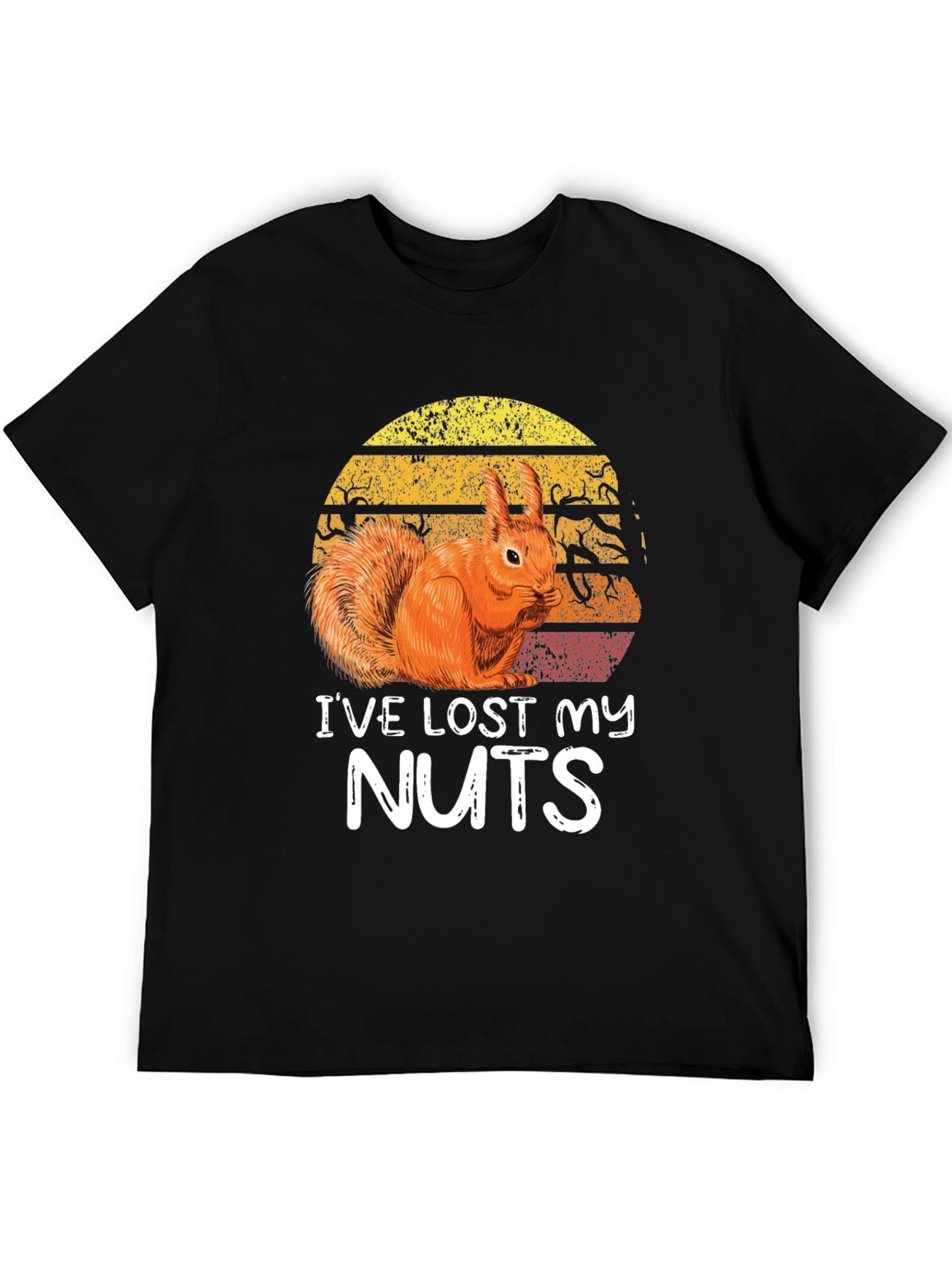Black Funny Squirrel "I've Lost My Nuts" Graphic Tee view 5