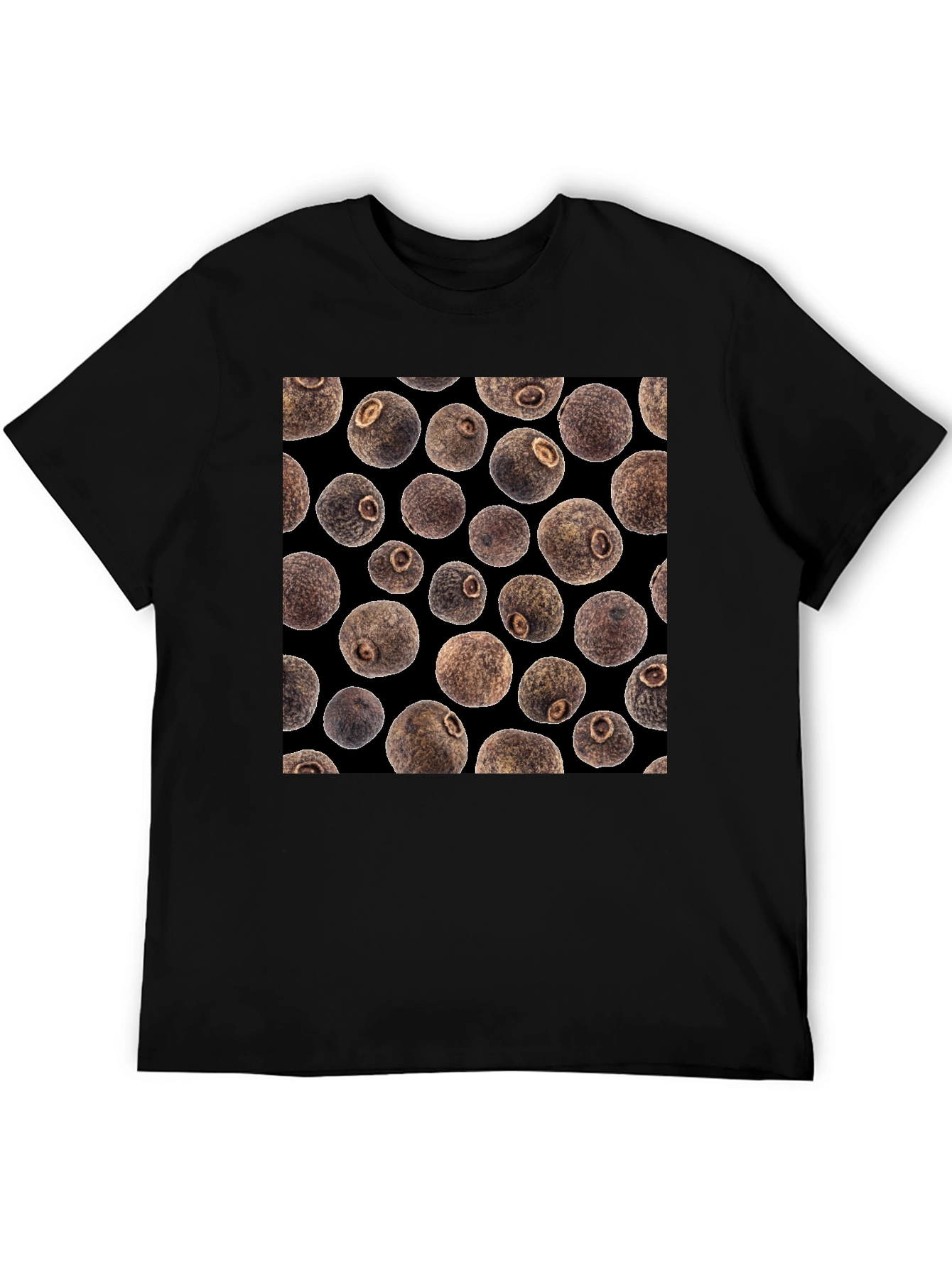 Black Allspice Patterned Black T-Shirt view 5