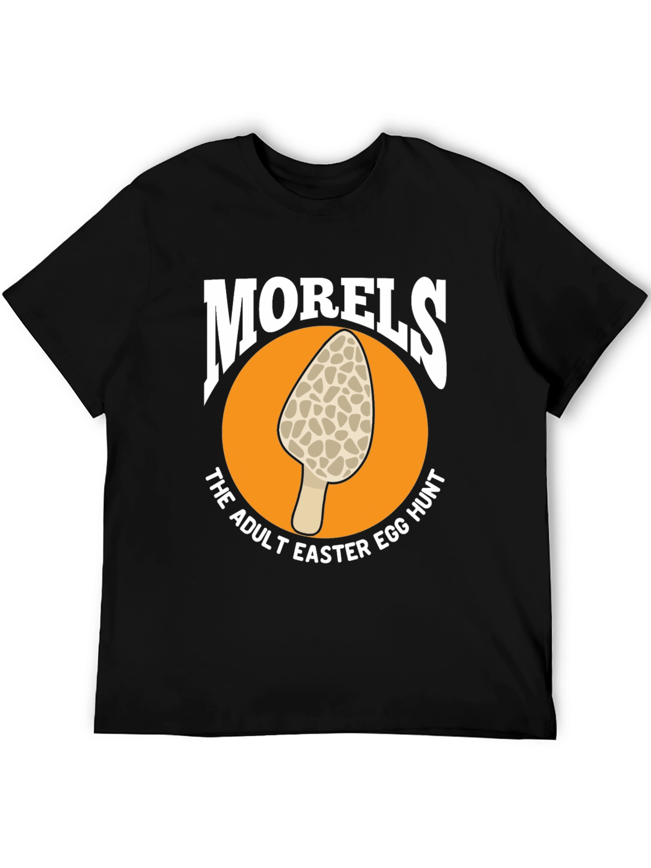 Black Morel Mushroom Adult Easter Egg Hunt Black T-Shirt view 5