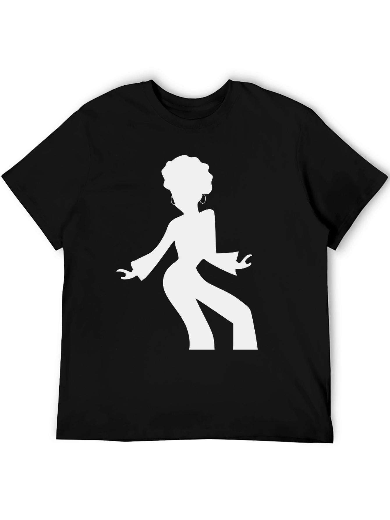 Black Funky Afro Silhouette T-Shirt view 5