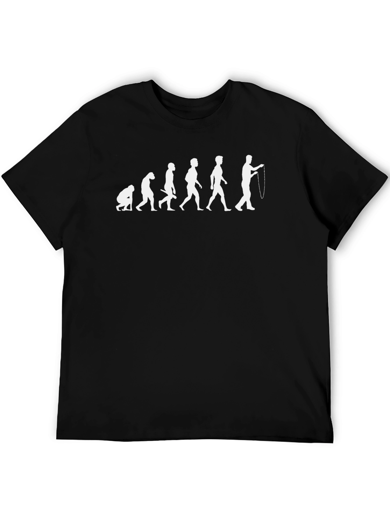 Black Evolution of Fishing Men's Black T-Shirt view 5