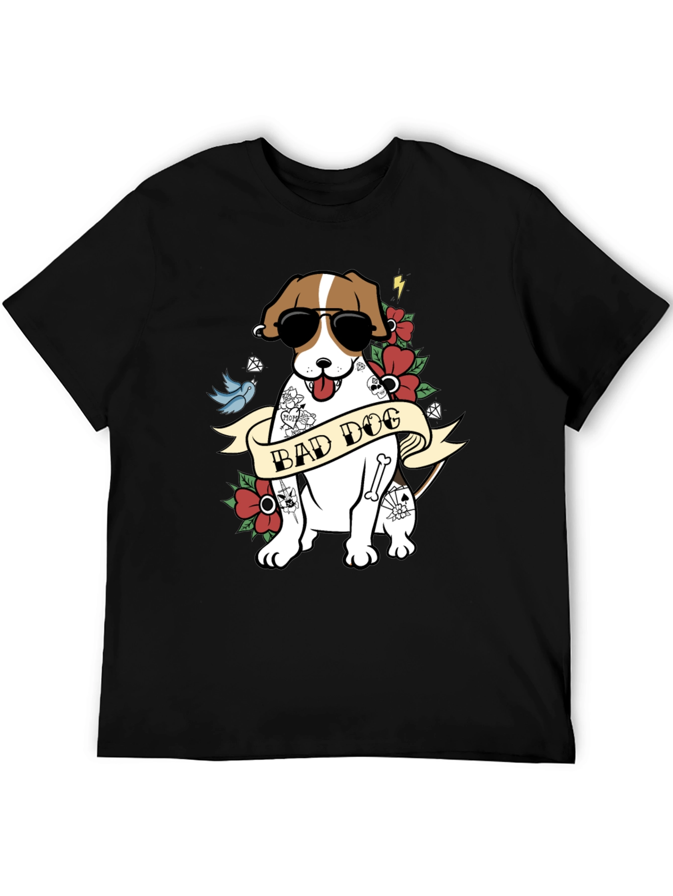 Bad Dog Tattoo Graphic T-Shirt - Unique Design - 5