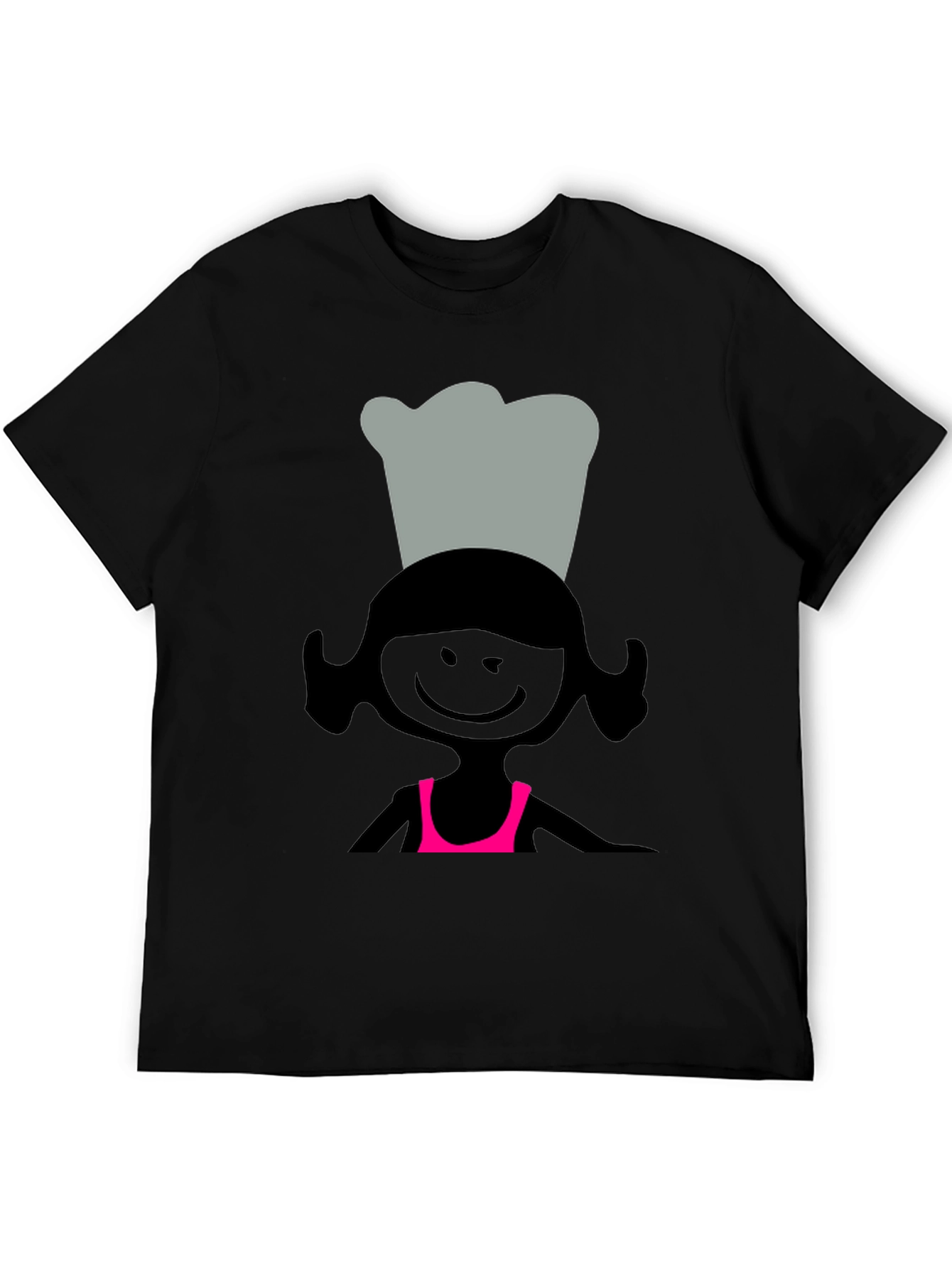 Black Chef Girl Graphic T-Shirt - Unisex Cotton Tee view 5