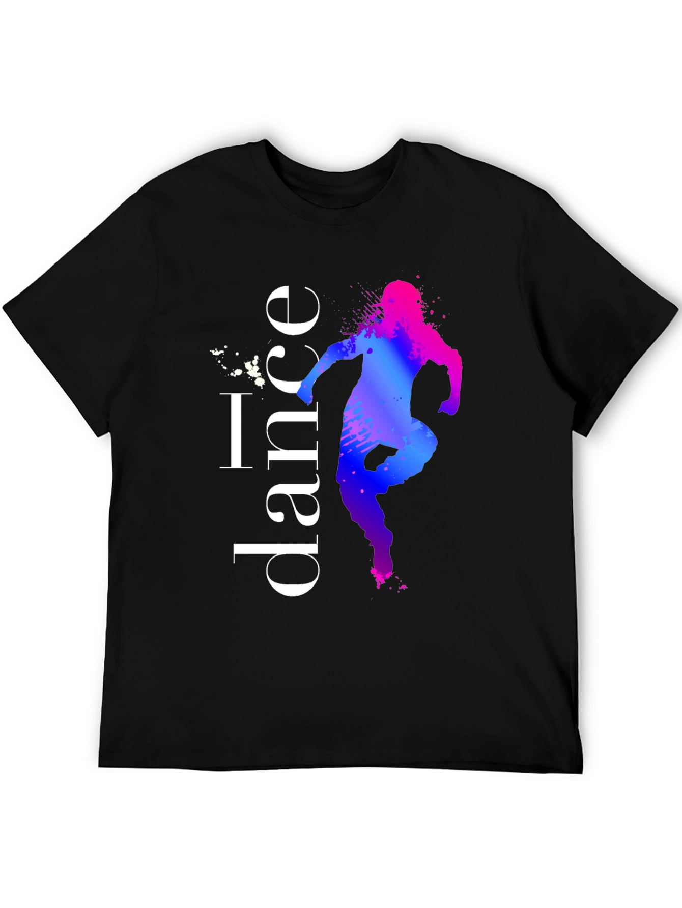 Black I Dance T-Shirt - Artistic Dancer Silhouette Tee view 5