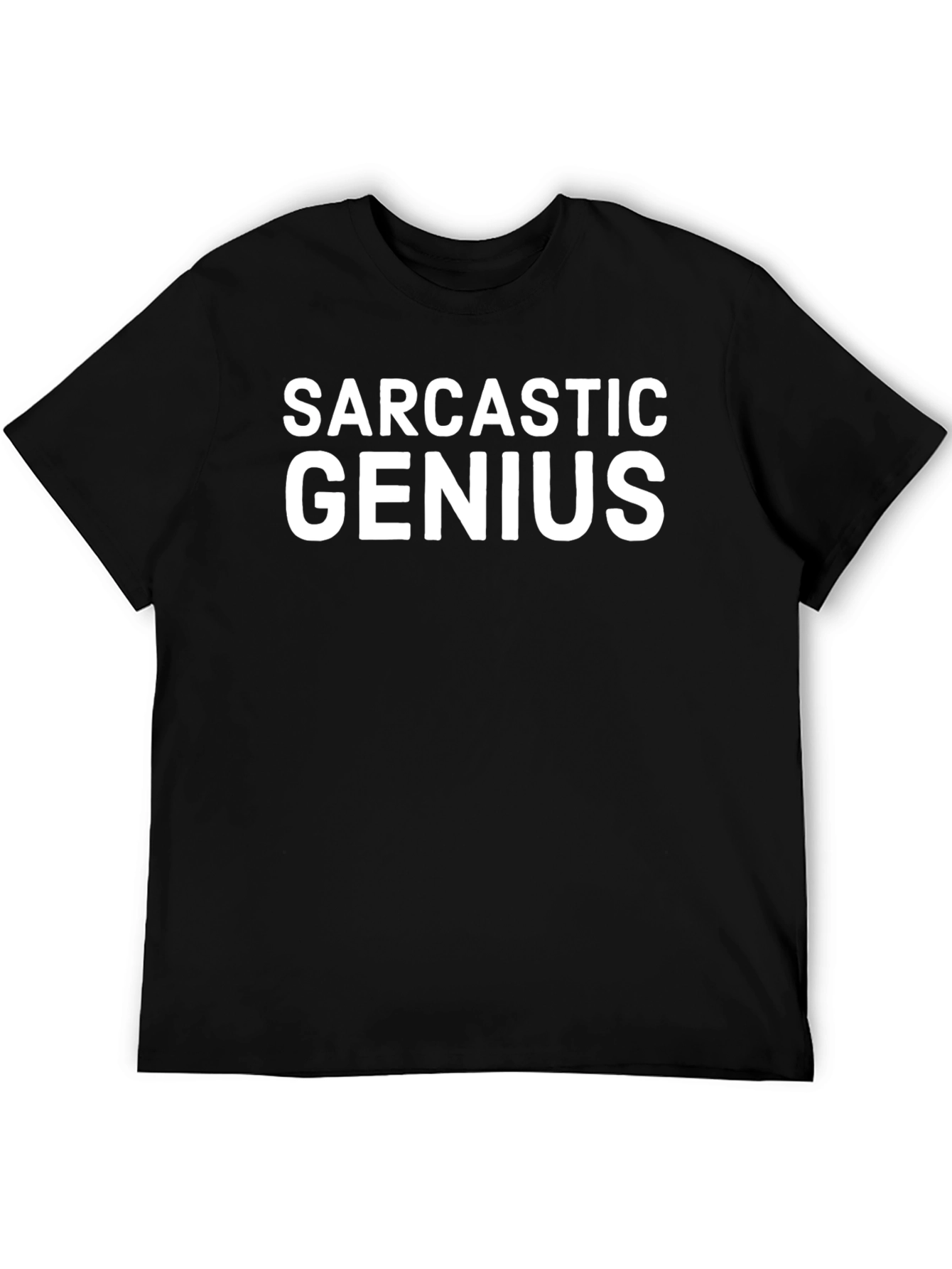 Black Sarcastic Genius Black Cotton T-Shirt view 5
