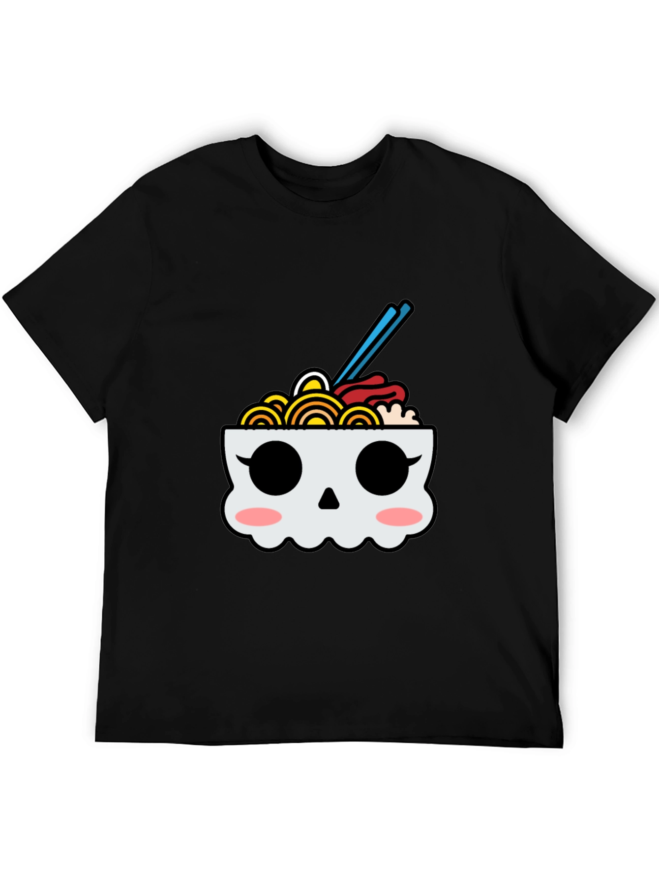 Ramen Skull Graphic Tee - Kawaii Foodie T-Shirt - 5