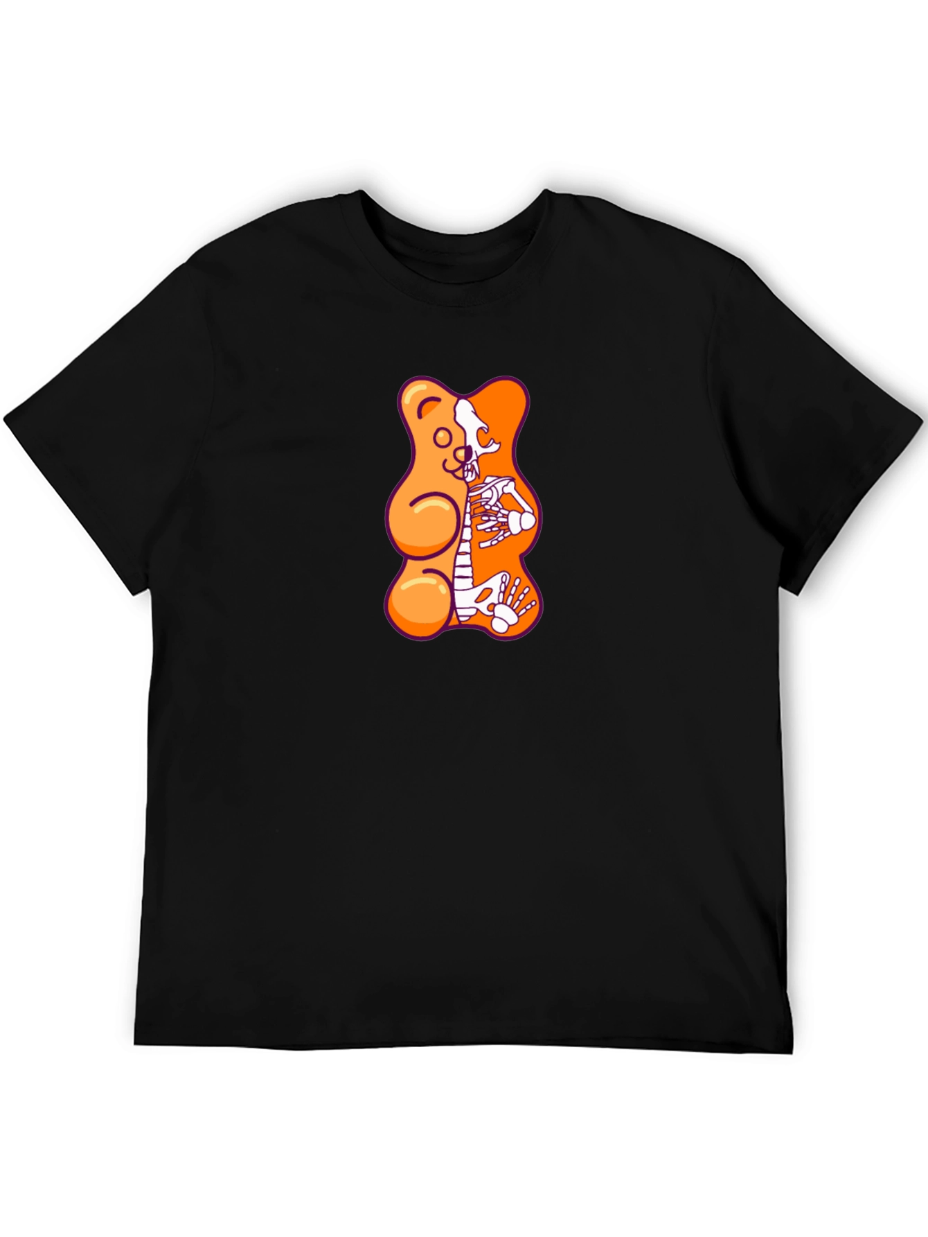 Black Gummy Bear Skeleton Graphic T-Shirt - Black view 5