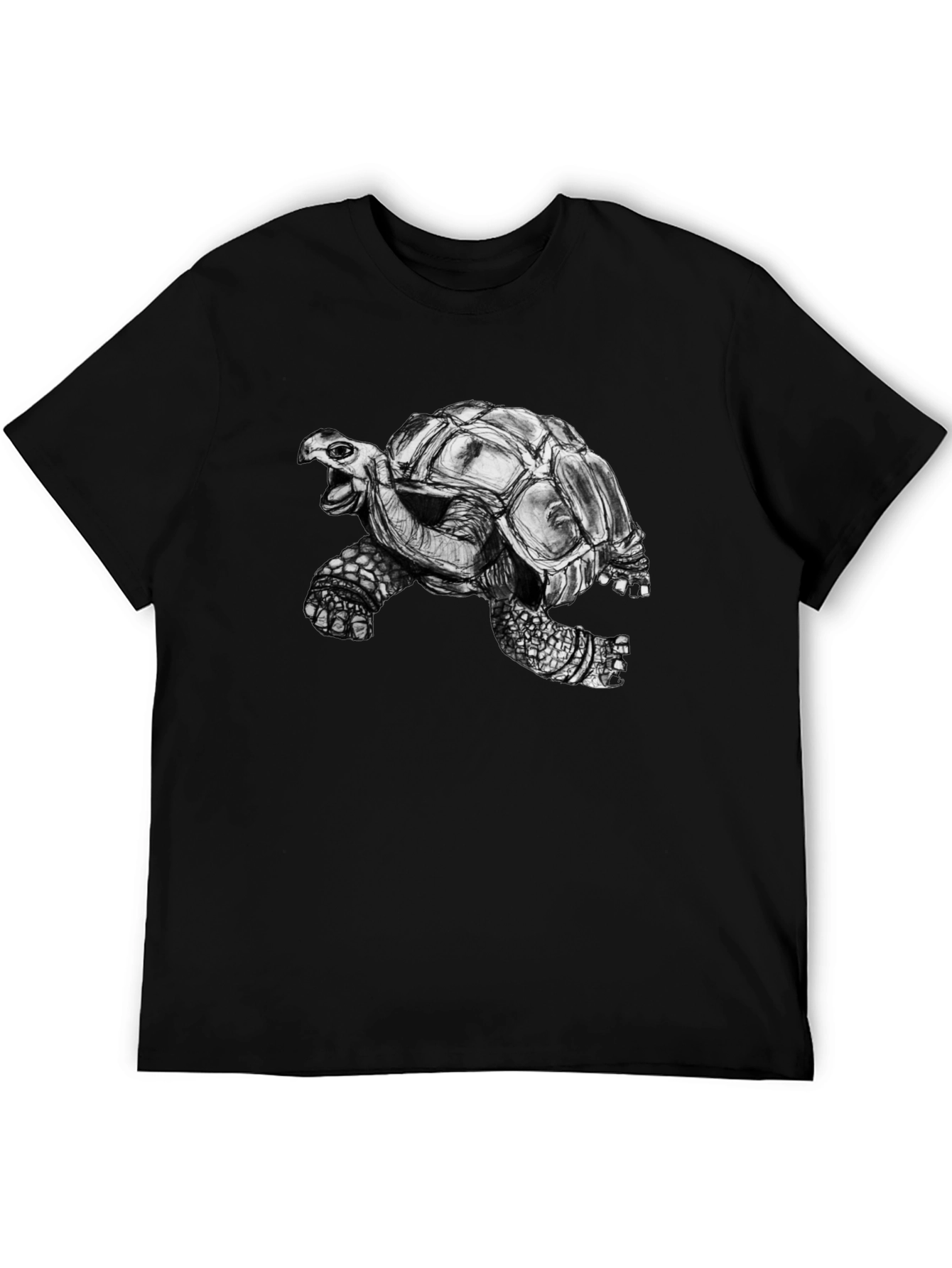 Black Tortoise Graphic Print Black Tee view 5