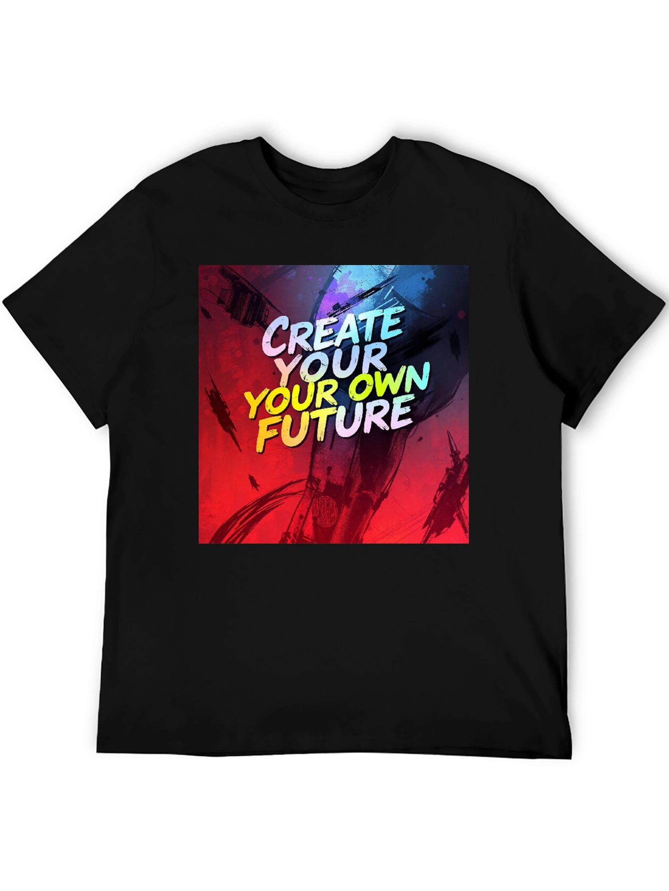 Black Create Your Own Future Graphic Tee - Black view 5