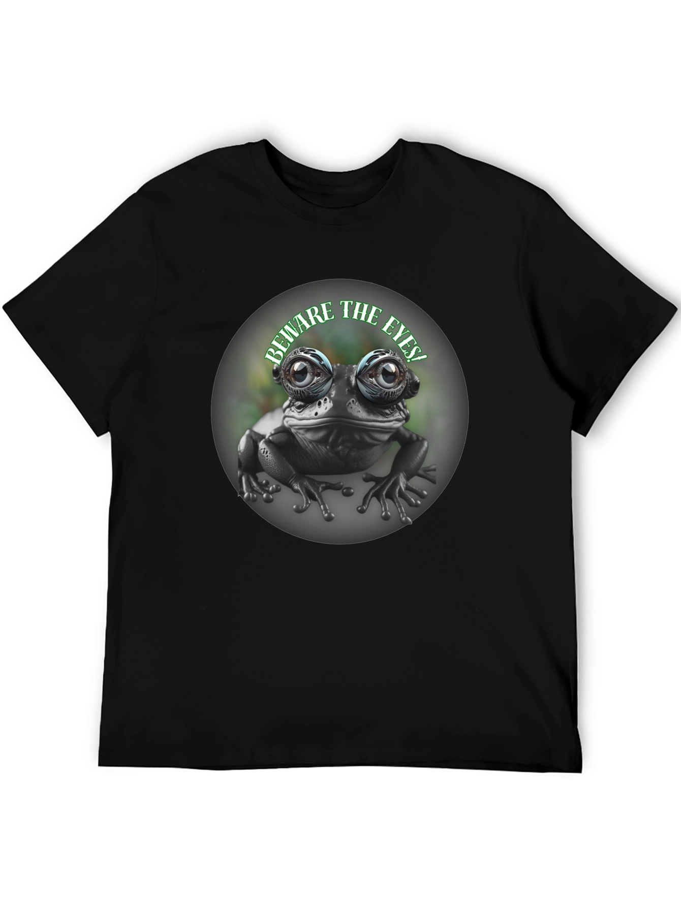 Black Beware The Eyes Frog Graphic Tee - Black view 5