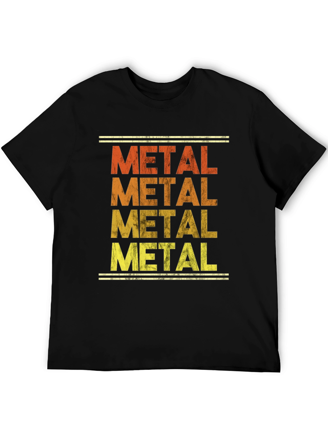 Black Retro Metal Music T-Shirt - Distressed Print view 5