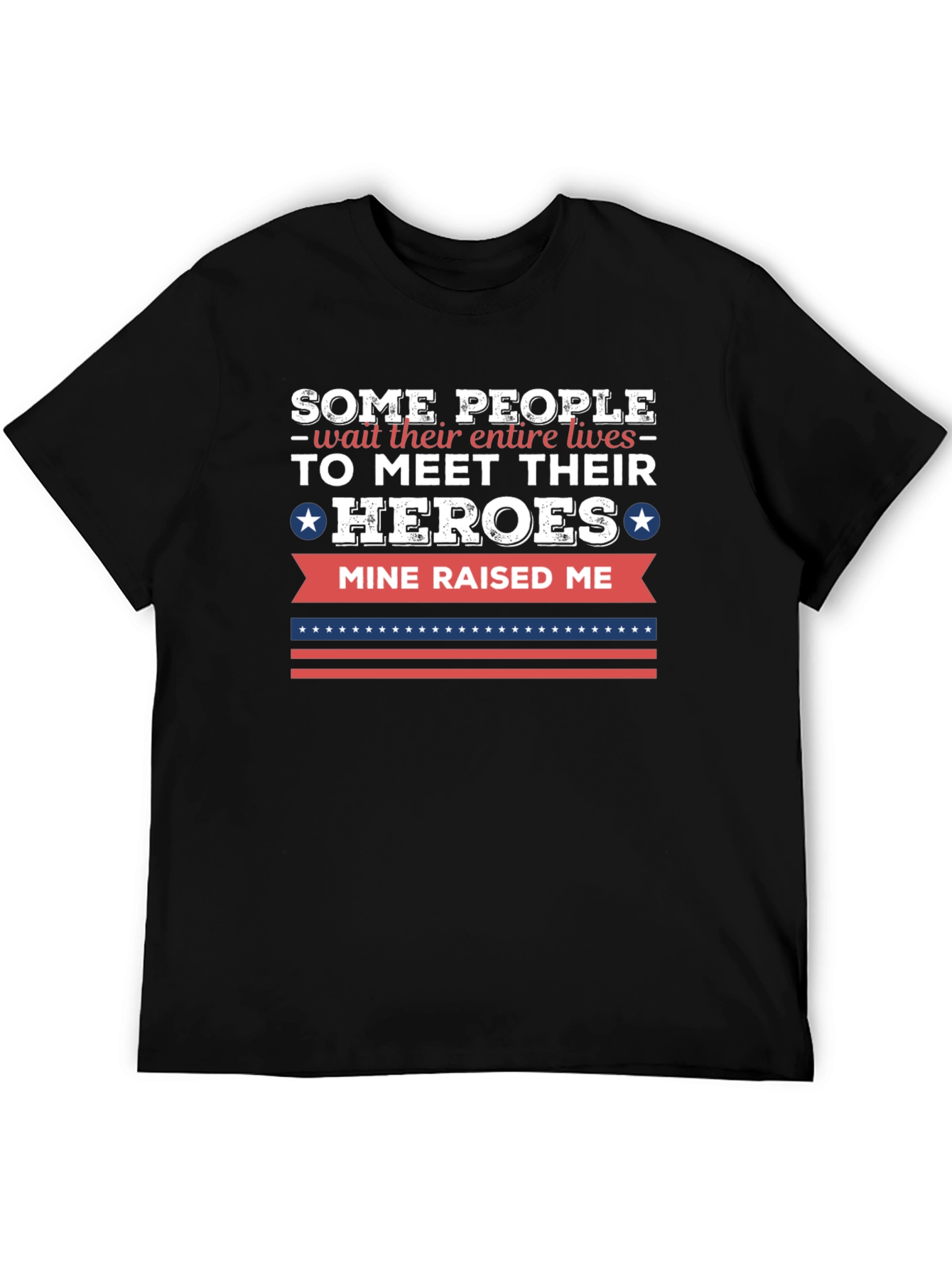 Black My Hero Raised Me T-Shirt - Patriotic Gift view 5