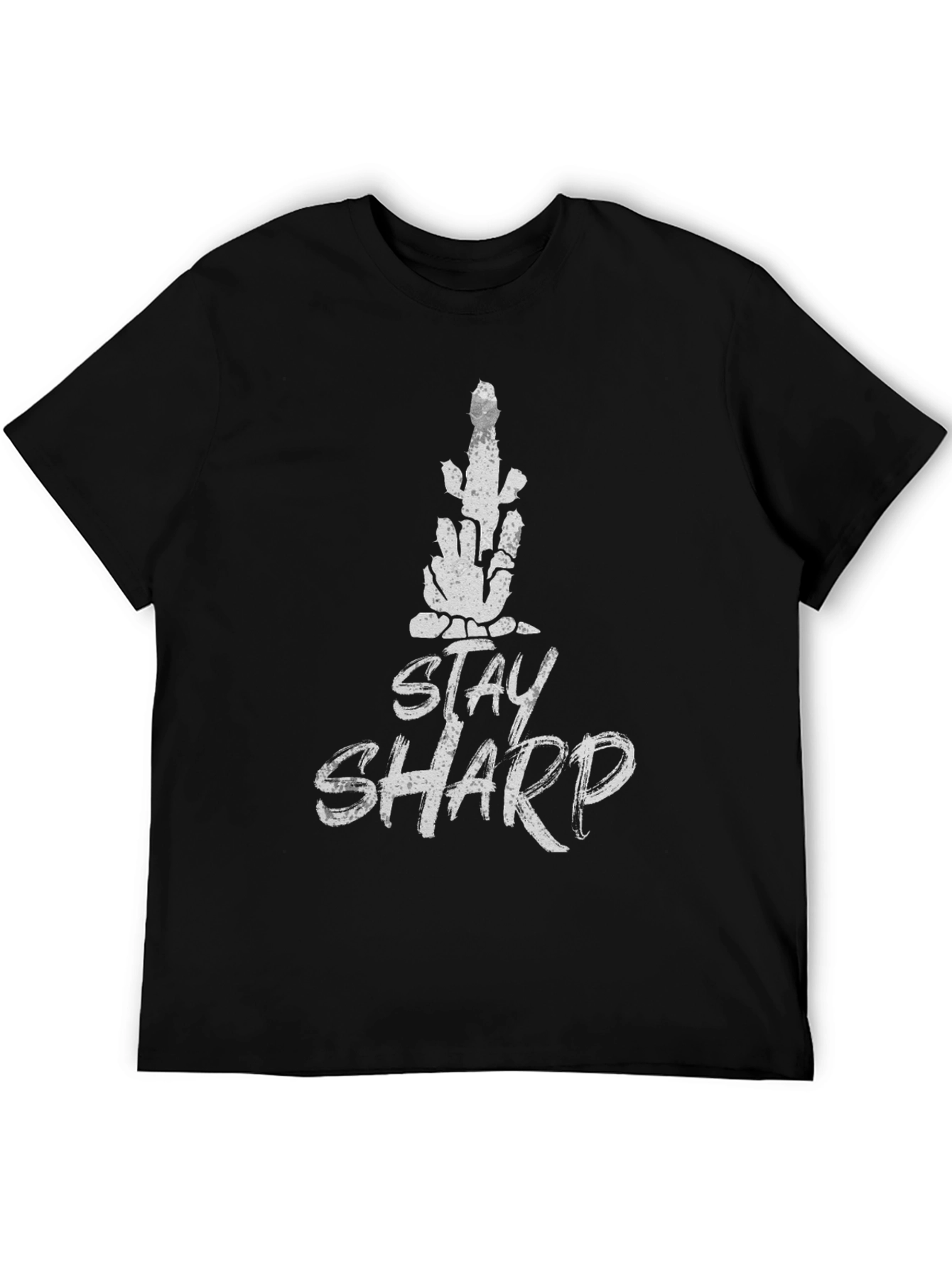 Black Stay Sharp Graphic T-Shirt - Mens Casual Tee view 5