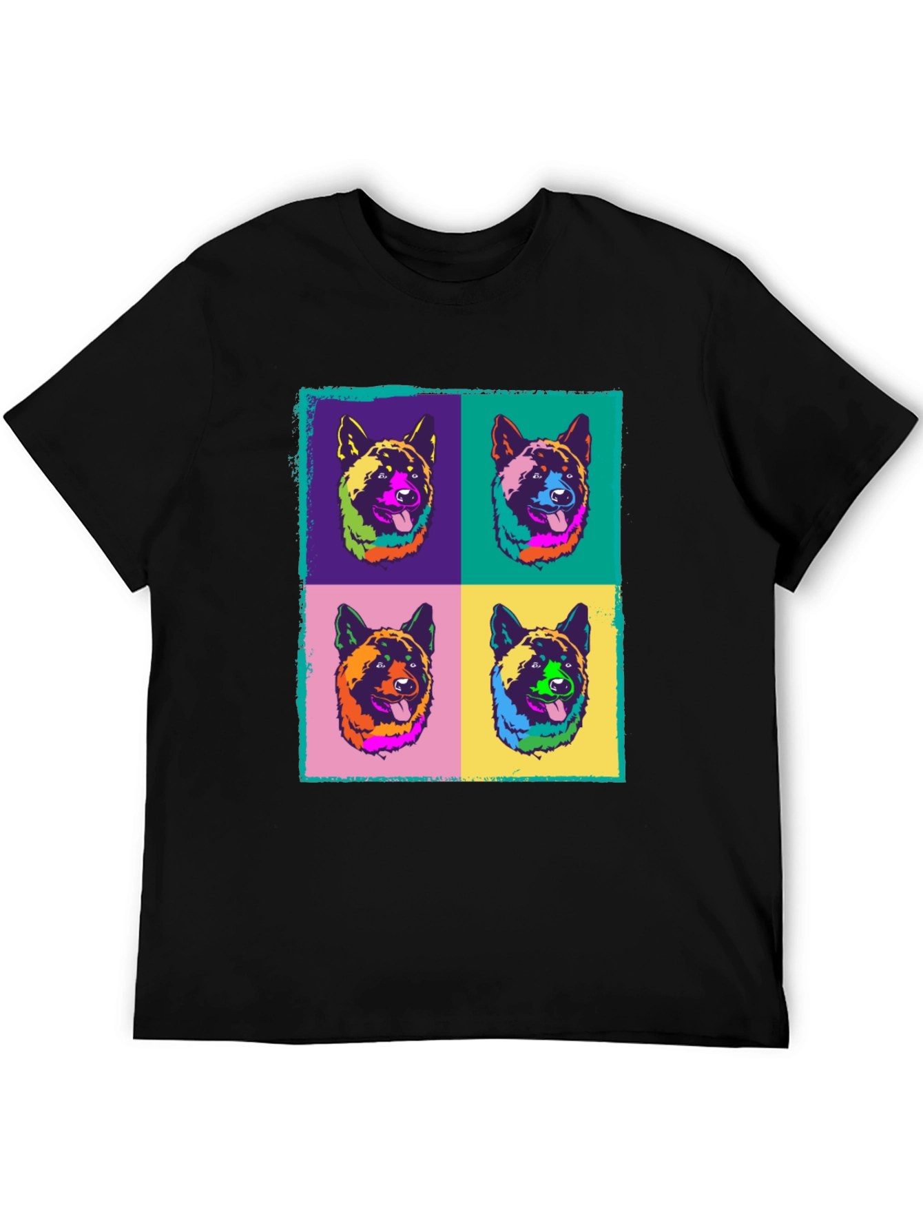 Black Pop Art Dog T-Shirt view 5
