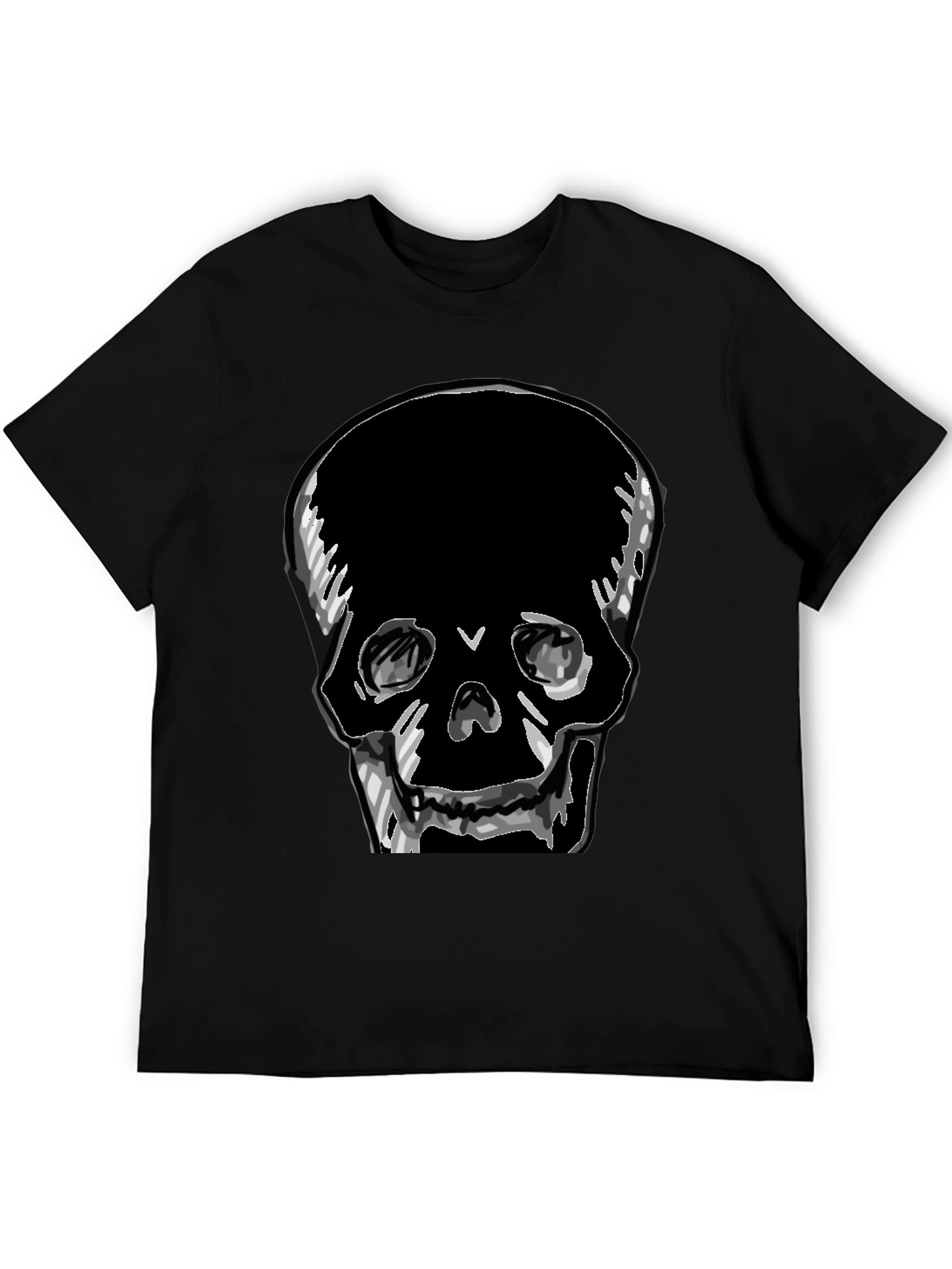 Black Skull Graphic Tee - Men's Black T-Shirt view 5