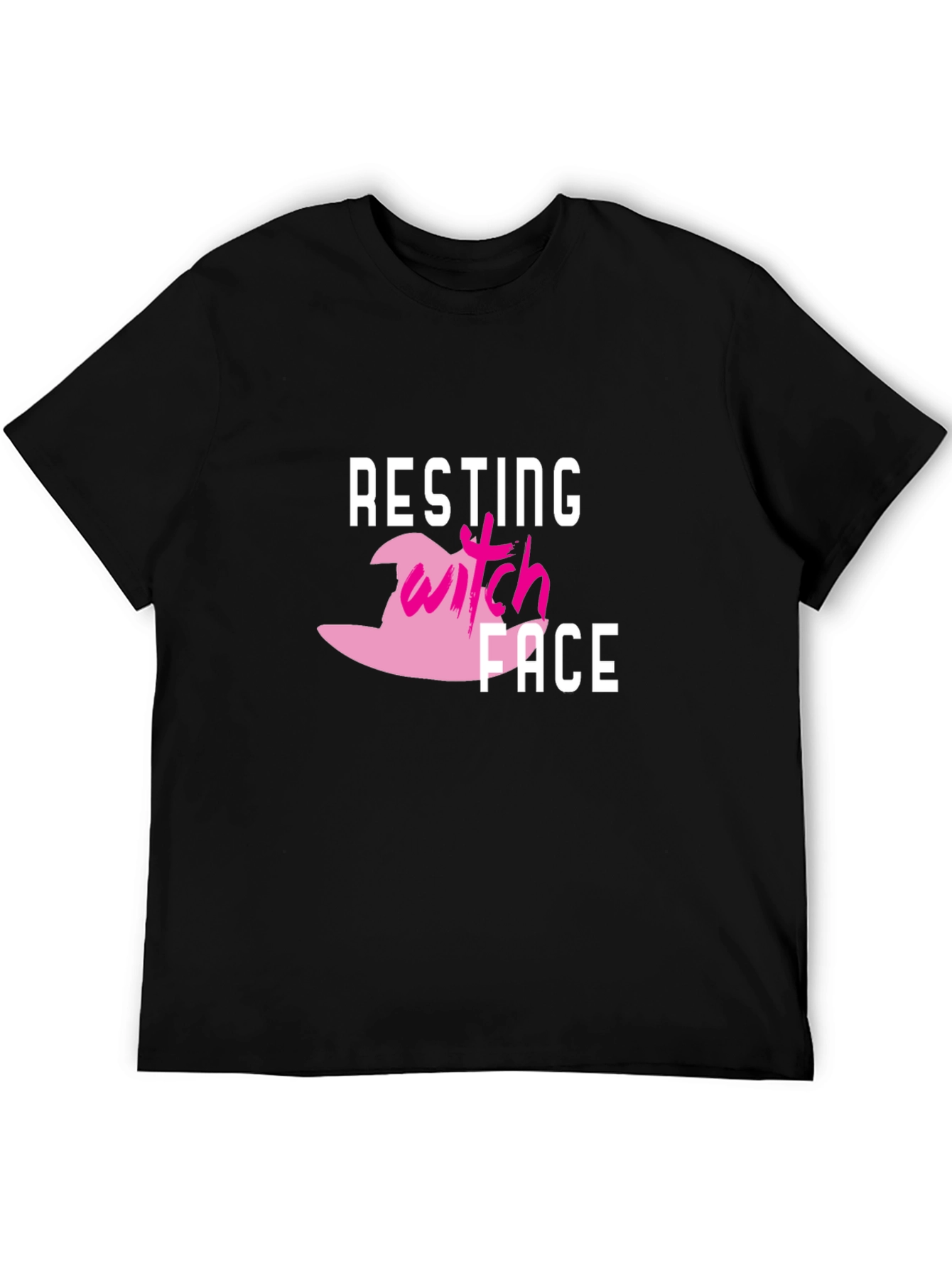 Black Resting Witch Face Graphic T-Shirt - Halloween Tee view 5