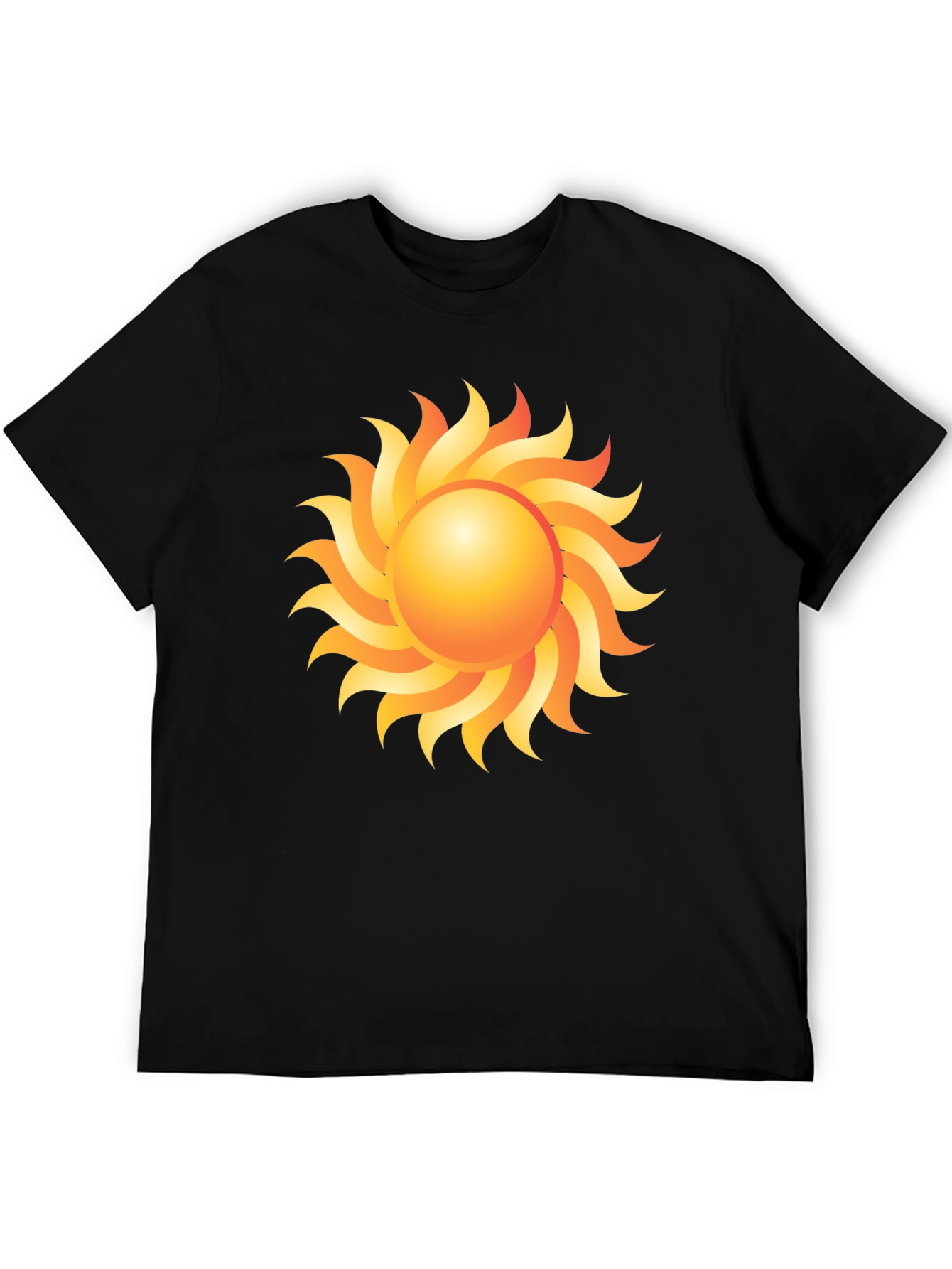 Black Sunburst Graphic Tee - Black Cotton Blend view 5