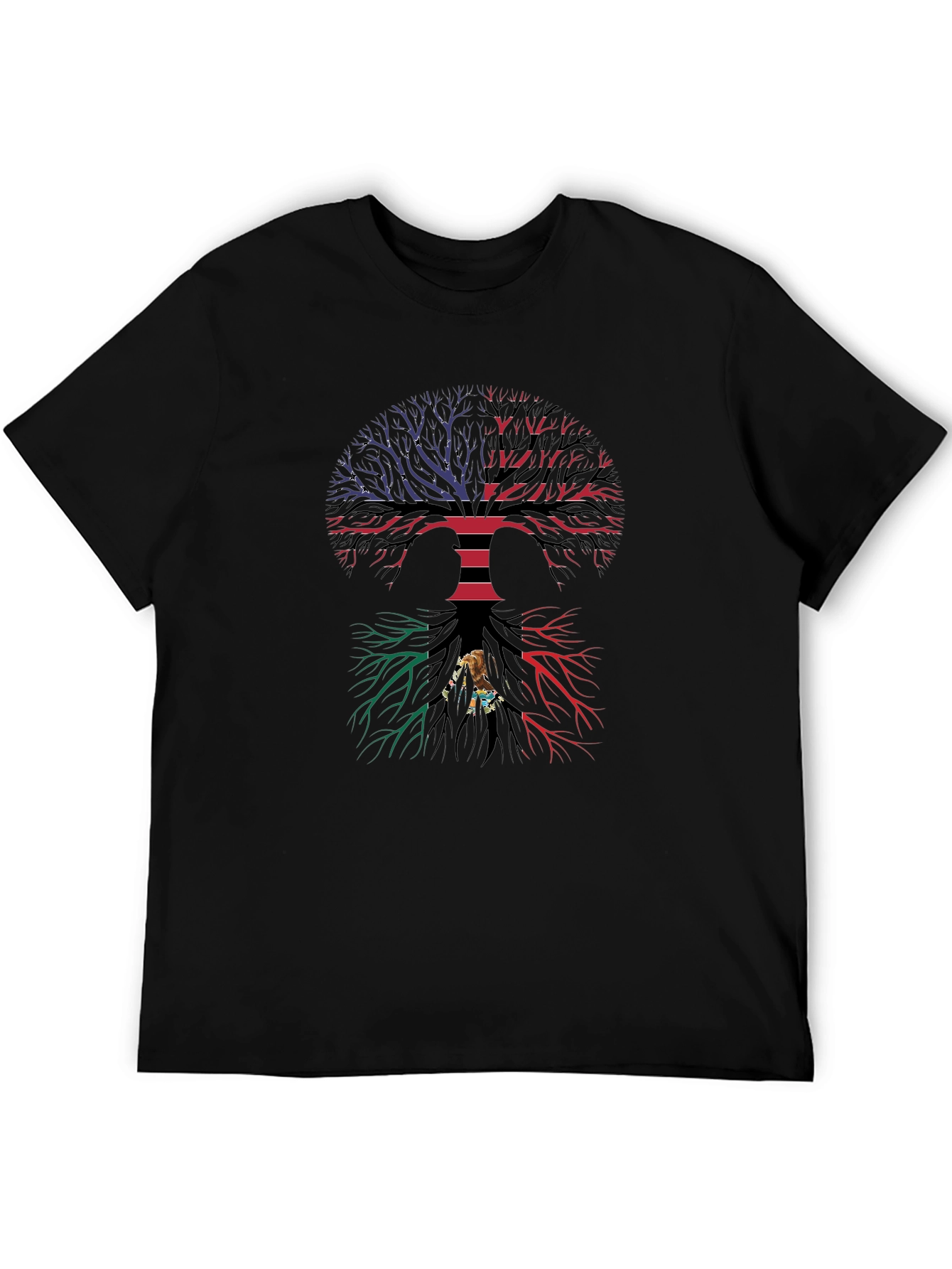 Black Tree of Life Graphic Tee - Black Cotton Blend view 5