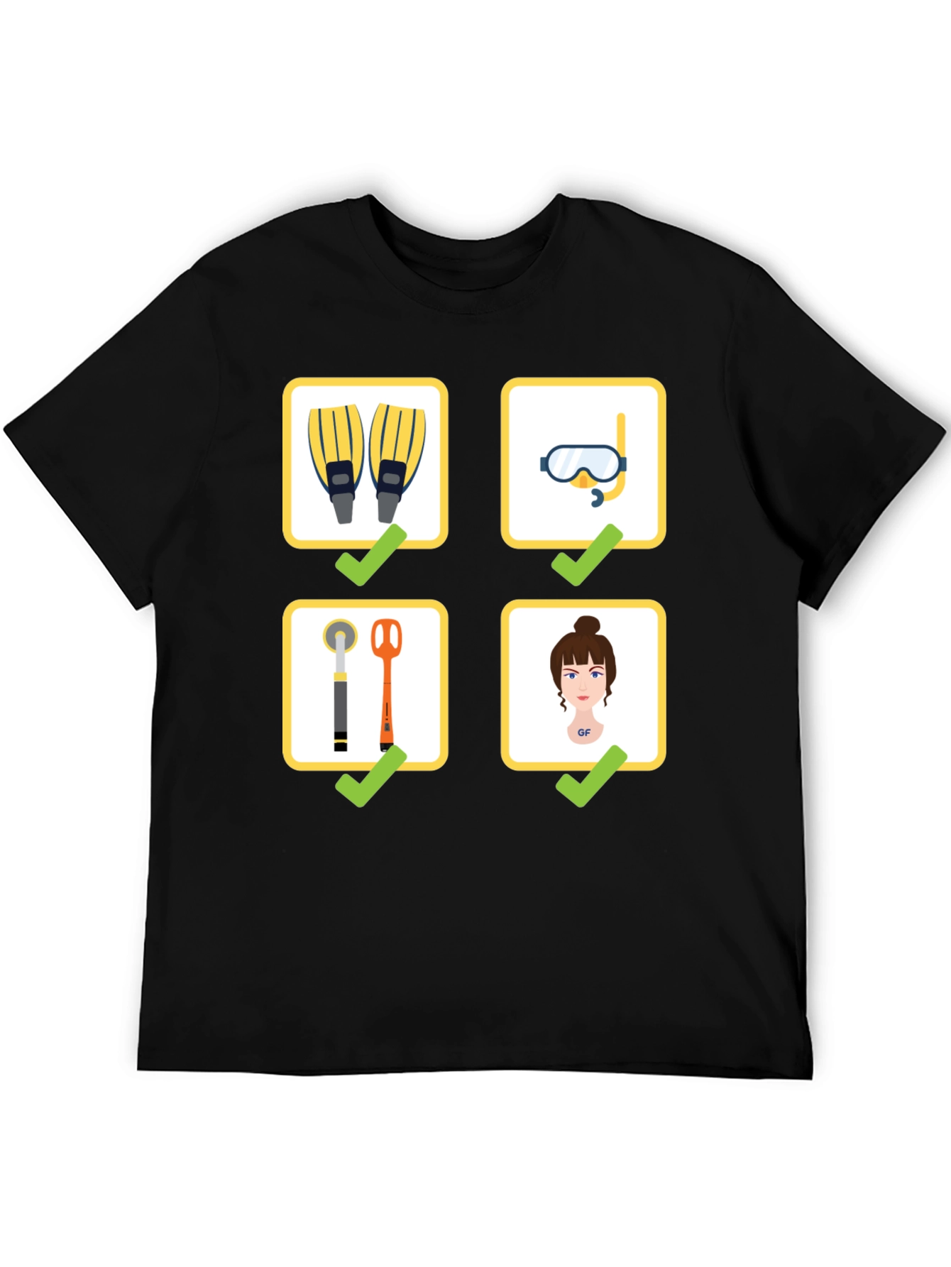 Black Diving Checklist T-Shirt - Dive Essentials Tee view 5