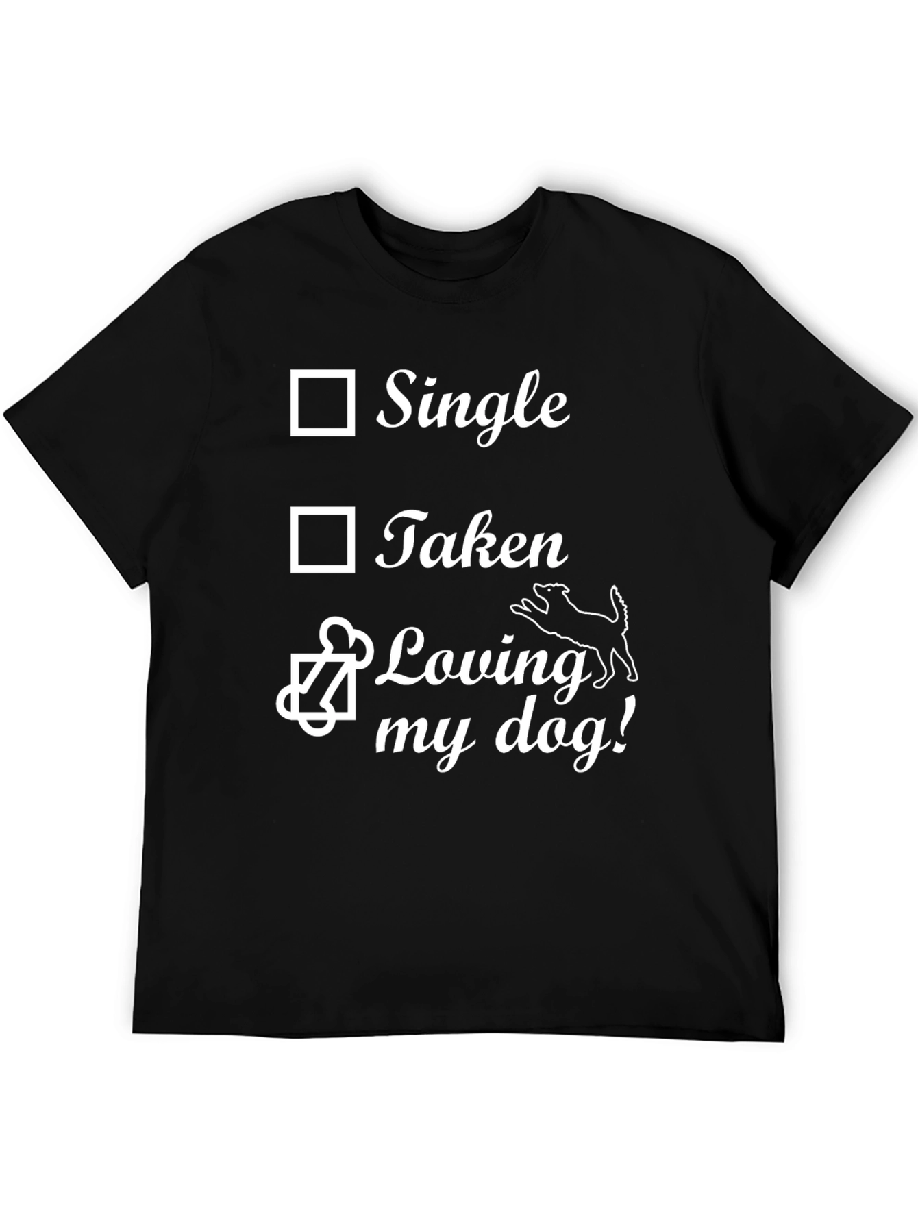 Black Funny Dog Lover T-Shirt Single Taken Loving My Dog Black Tee view 5