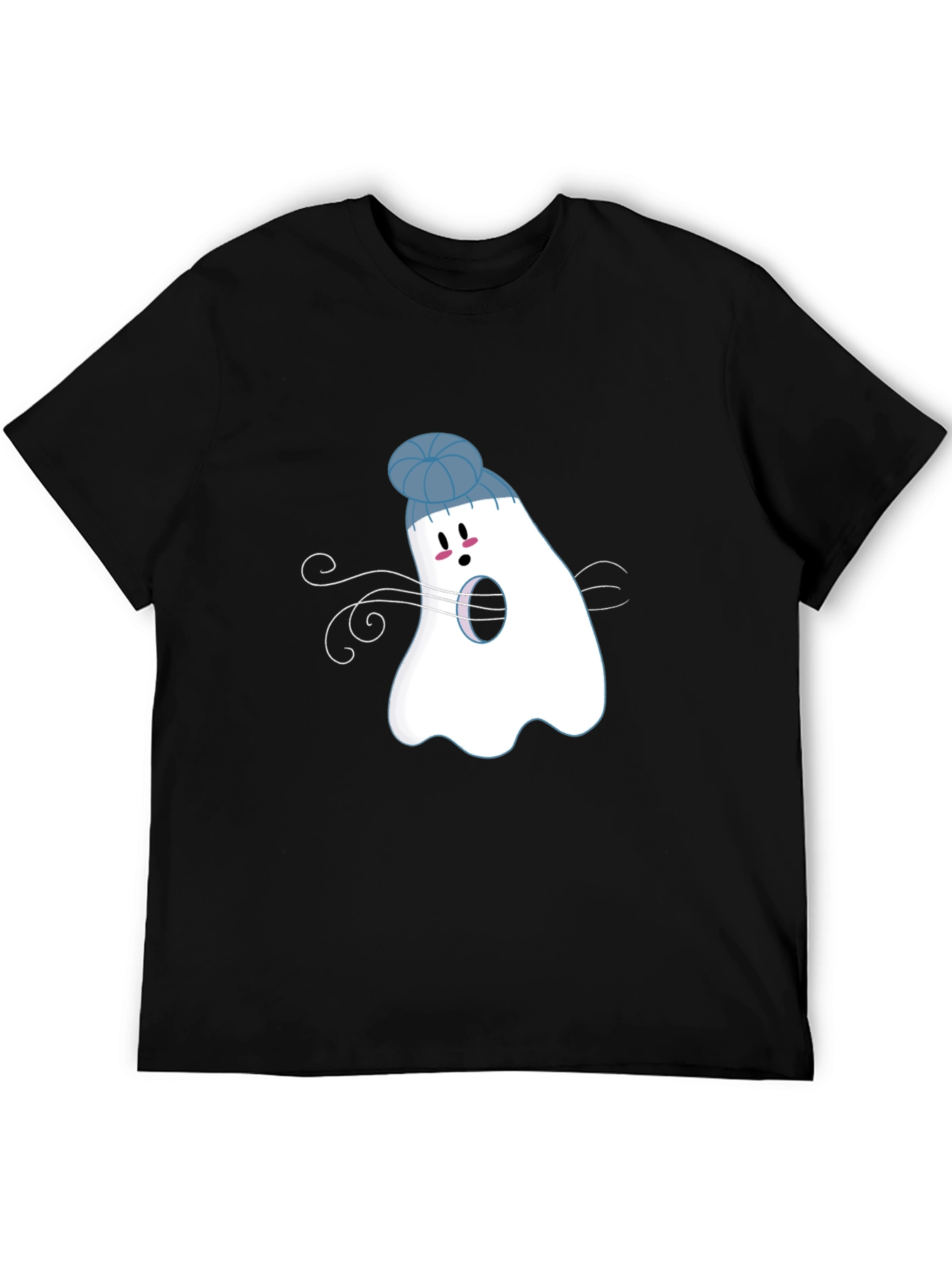 Black Ghost with Beanie T-Shirt: Spooky Season view 5