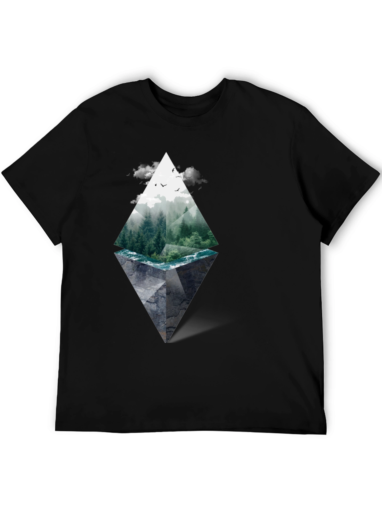 Black Nature Diamond Graphic Tee - Black view 5