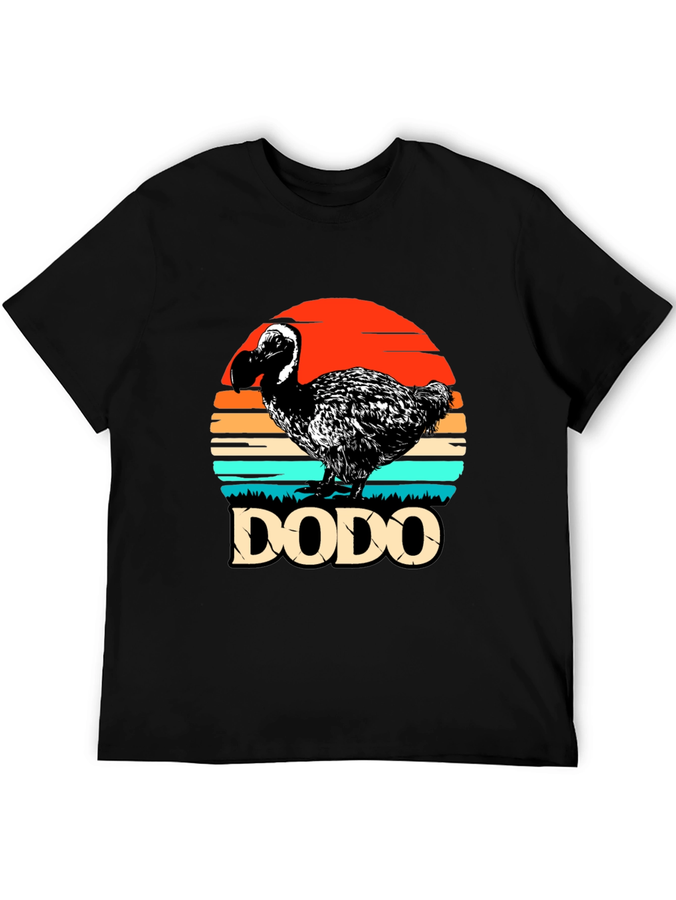 Black Retro Dodo Bird T-Shirt view 5