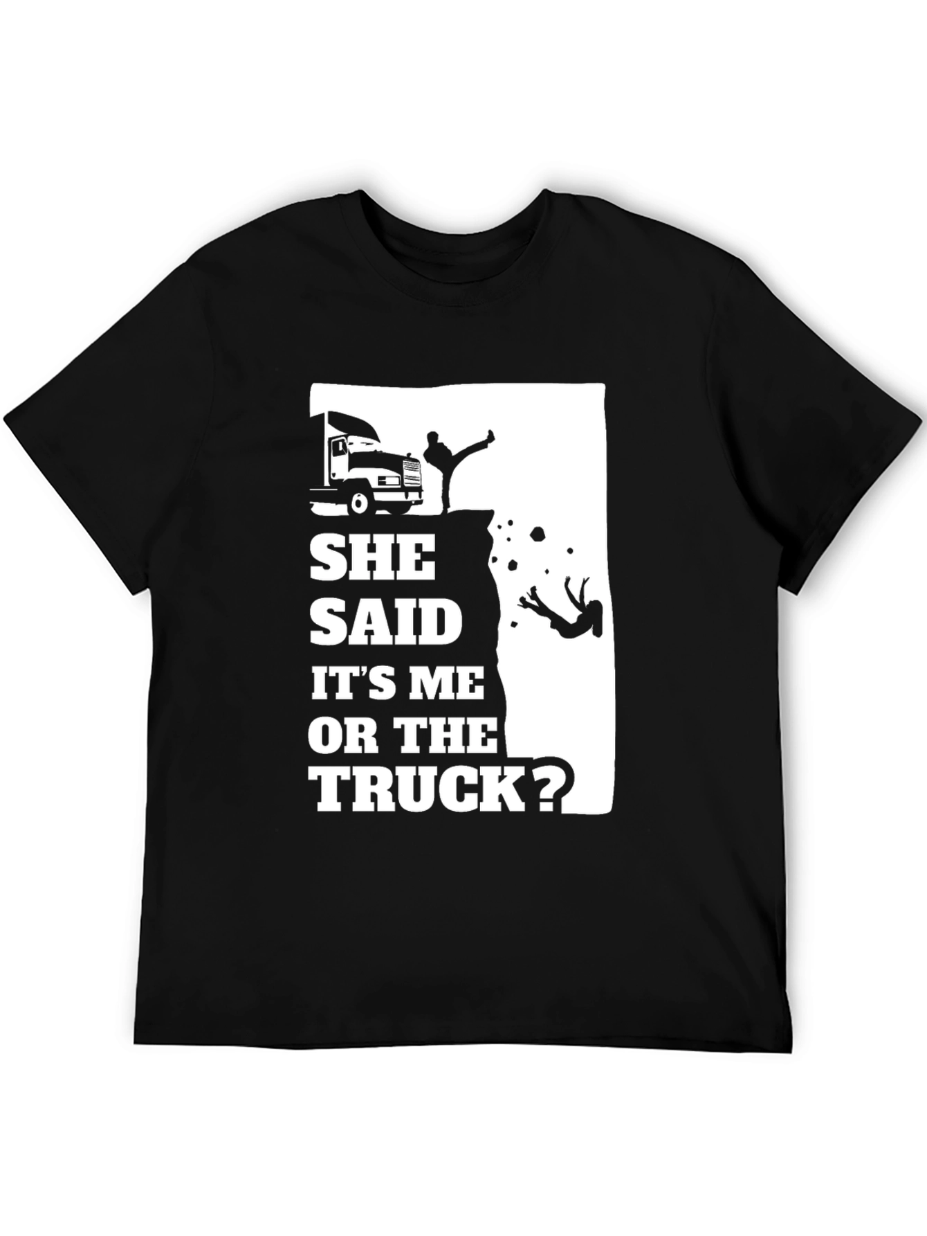 Black Trucker Choice T-Shirt - Funny Cliff Design view 5