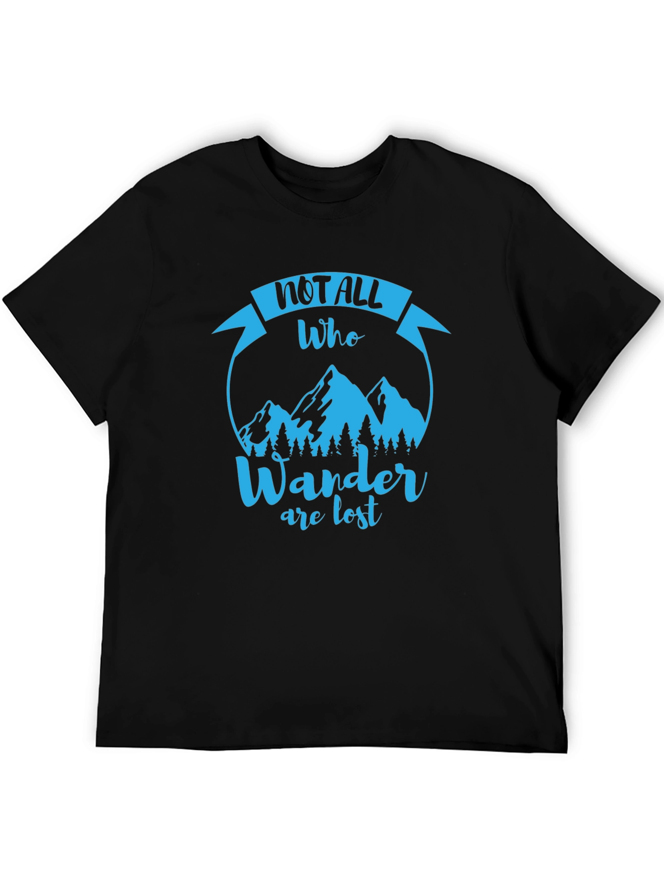 Black Wanderlust T-Shirt - Not All Who Wander Are Lost view 5
