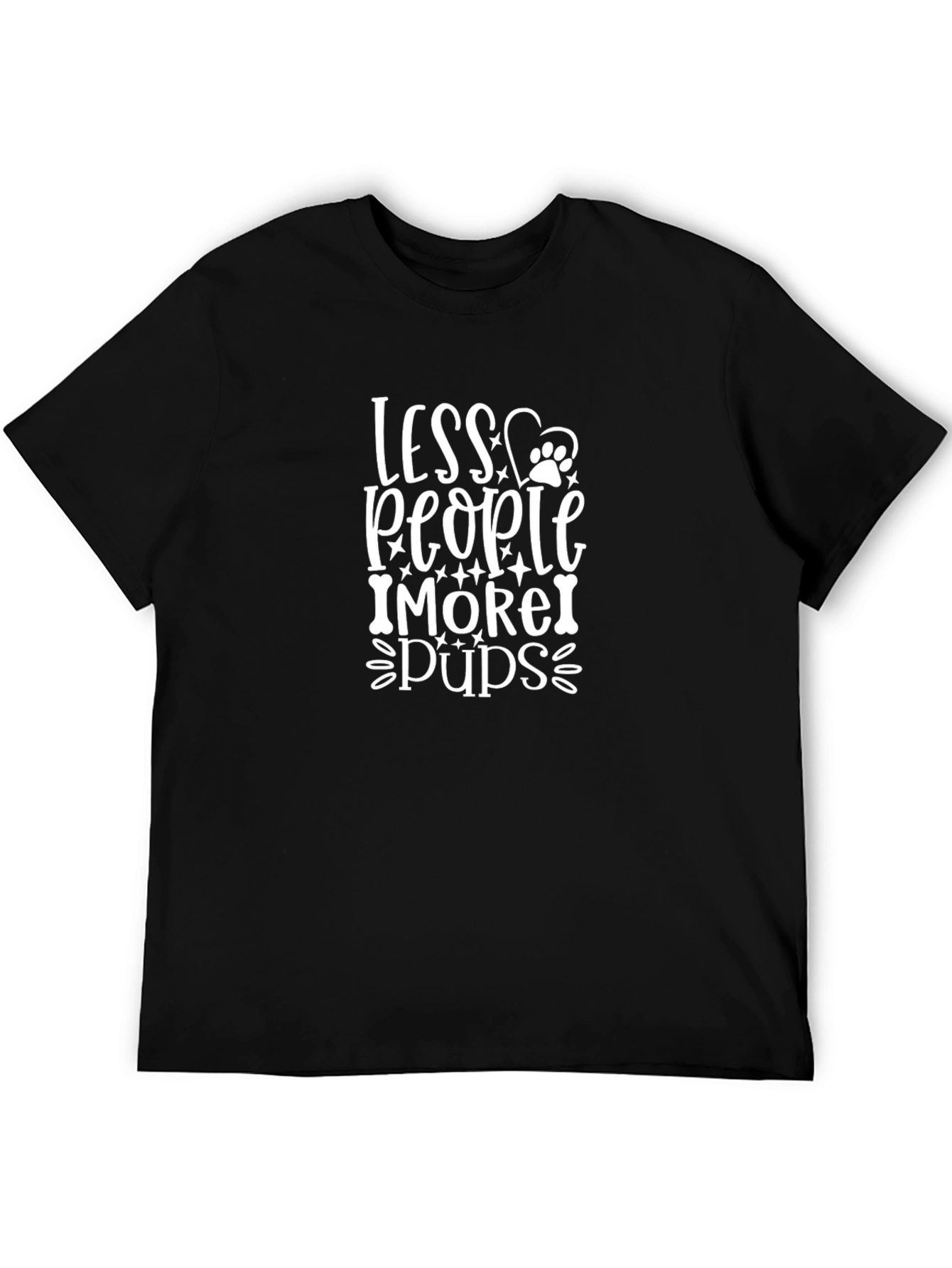 Black Less People More Pups Graphic T-Shirt view 5