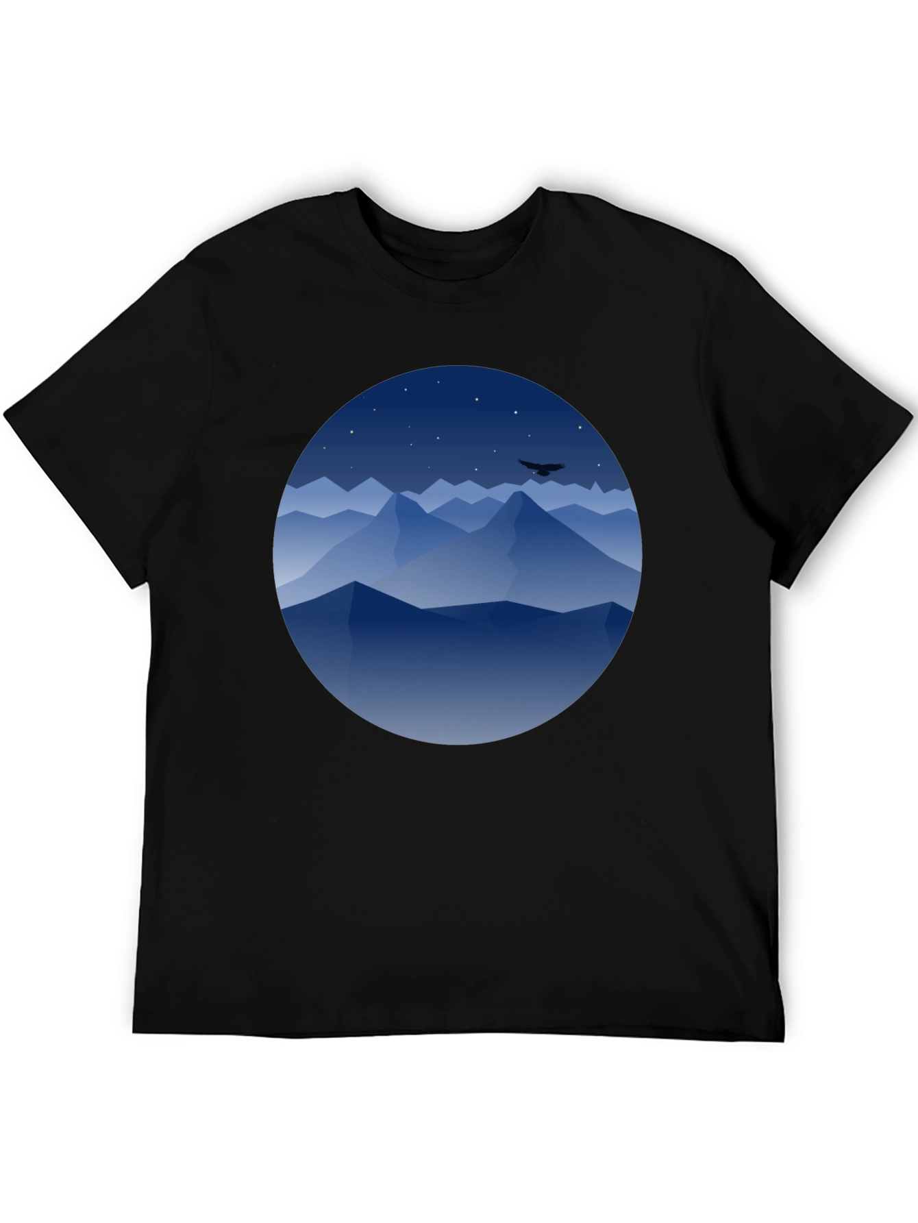 Mountains at Night Graphic Tee - Black - 5