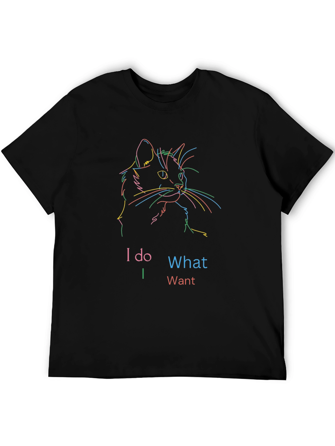 Black I Do What I Want Cat Graphic T-Shirt view 5