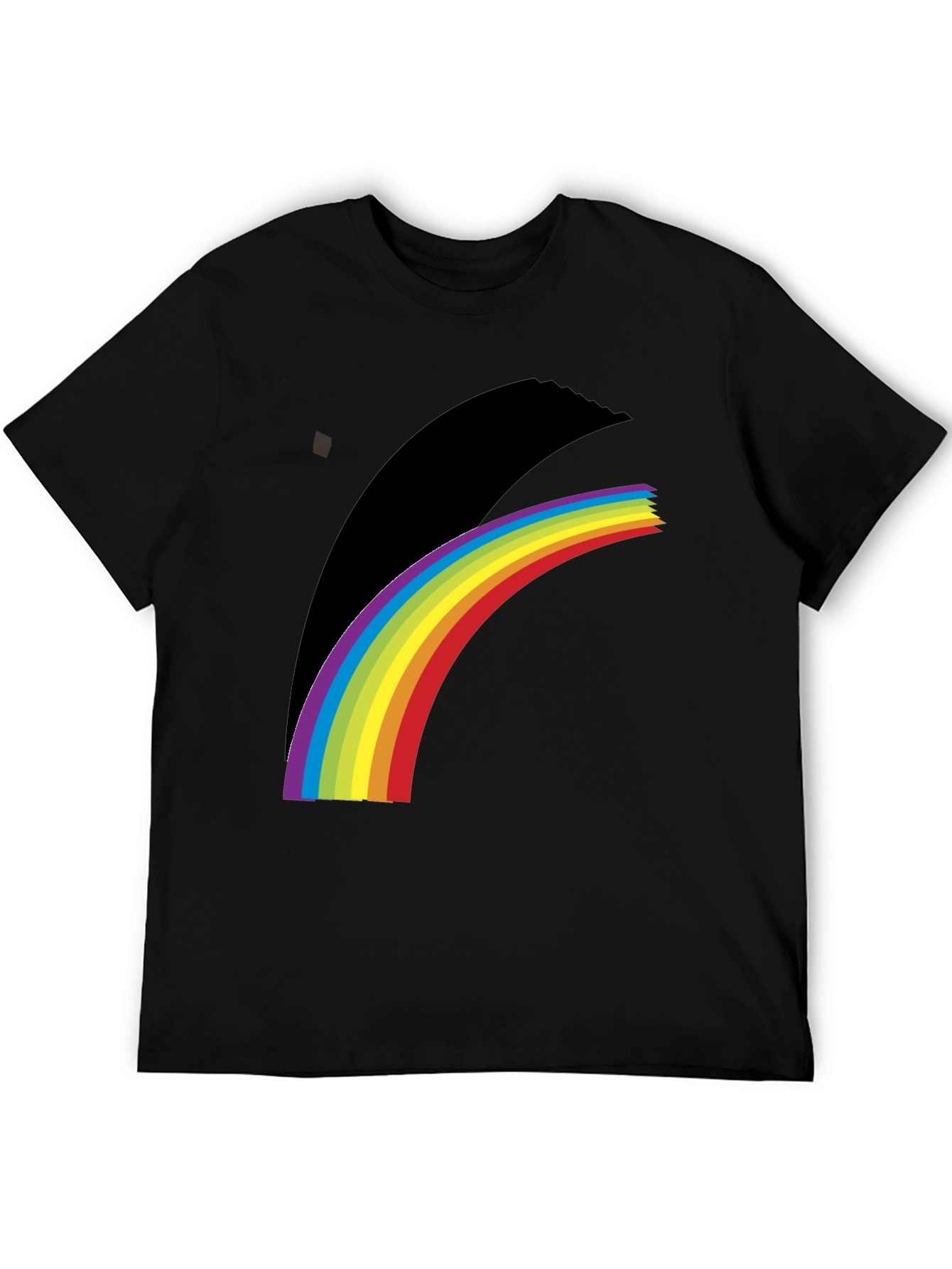 Black Rainbow Prism Graphic Tee - Soft Cotton Blend view 5