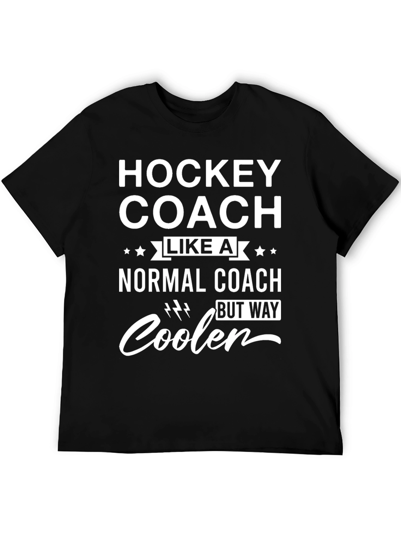 Black Hockey Coach T-Shirt - Cooler Than Normal view 5